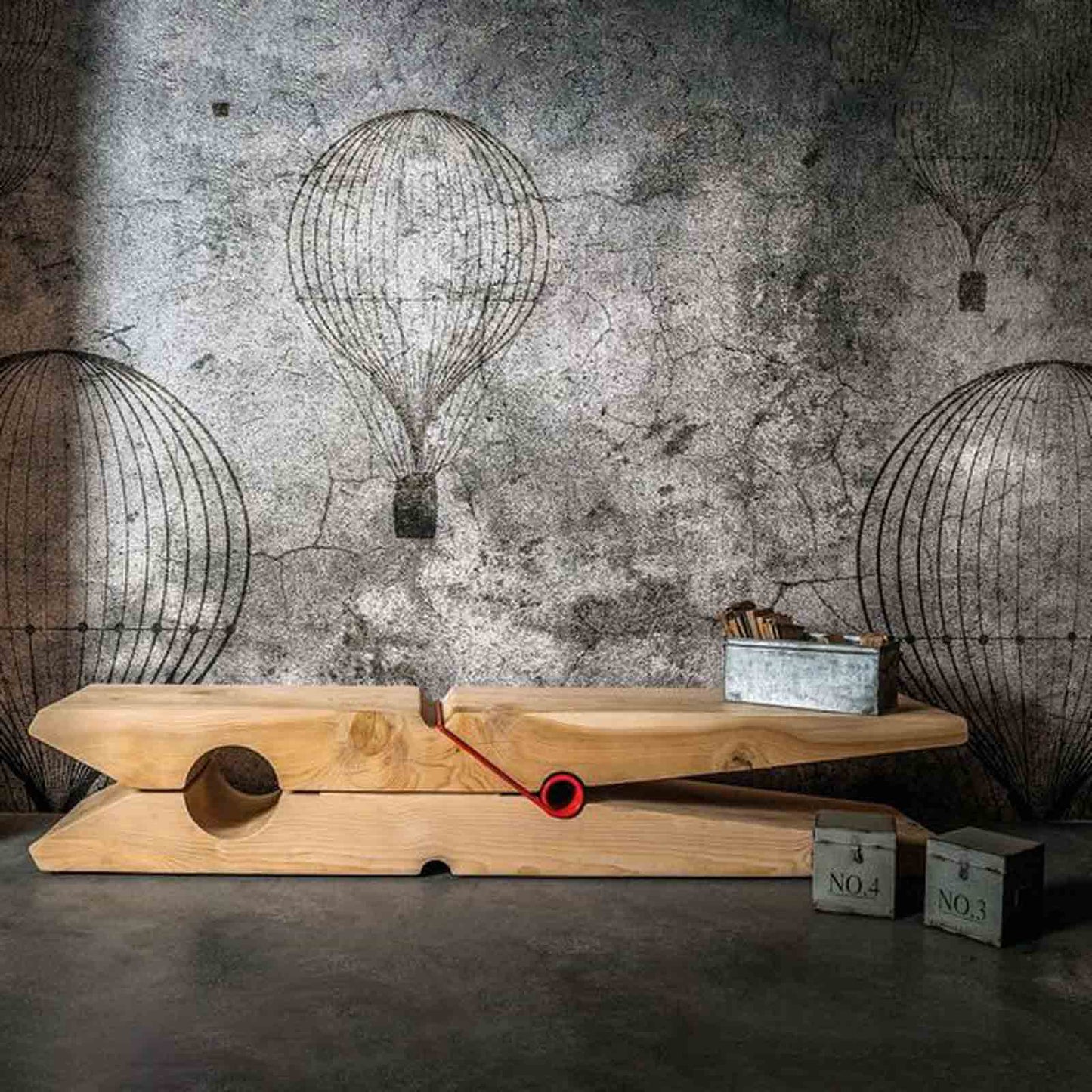 Wood Bench MOLLETTA by Beldessari & Beldessari for Riva 1920