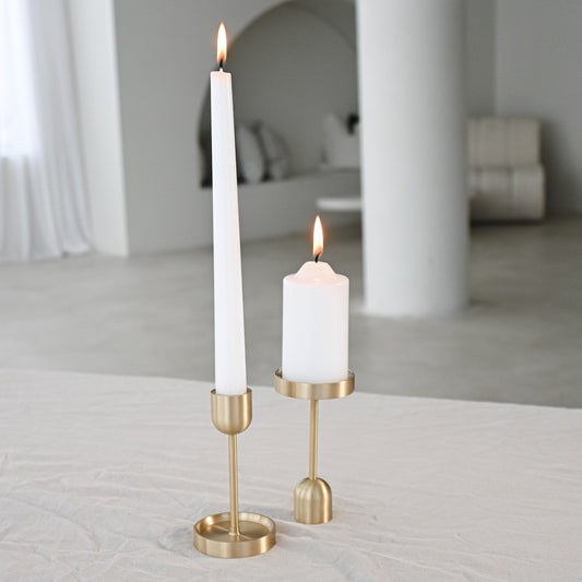 Gold candle pillar