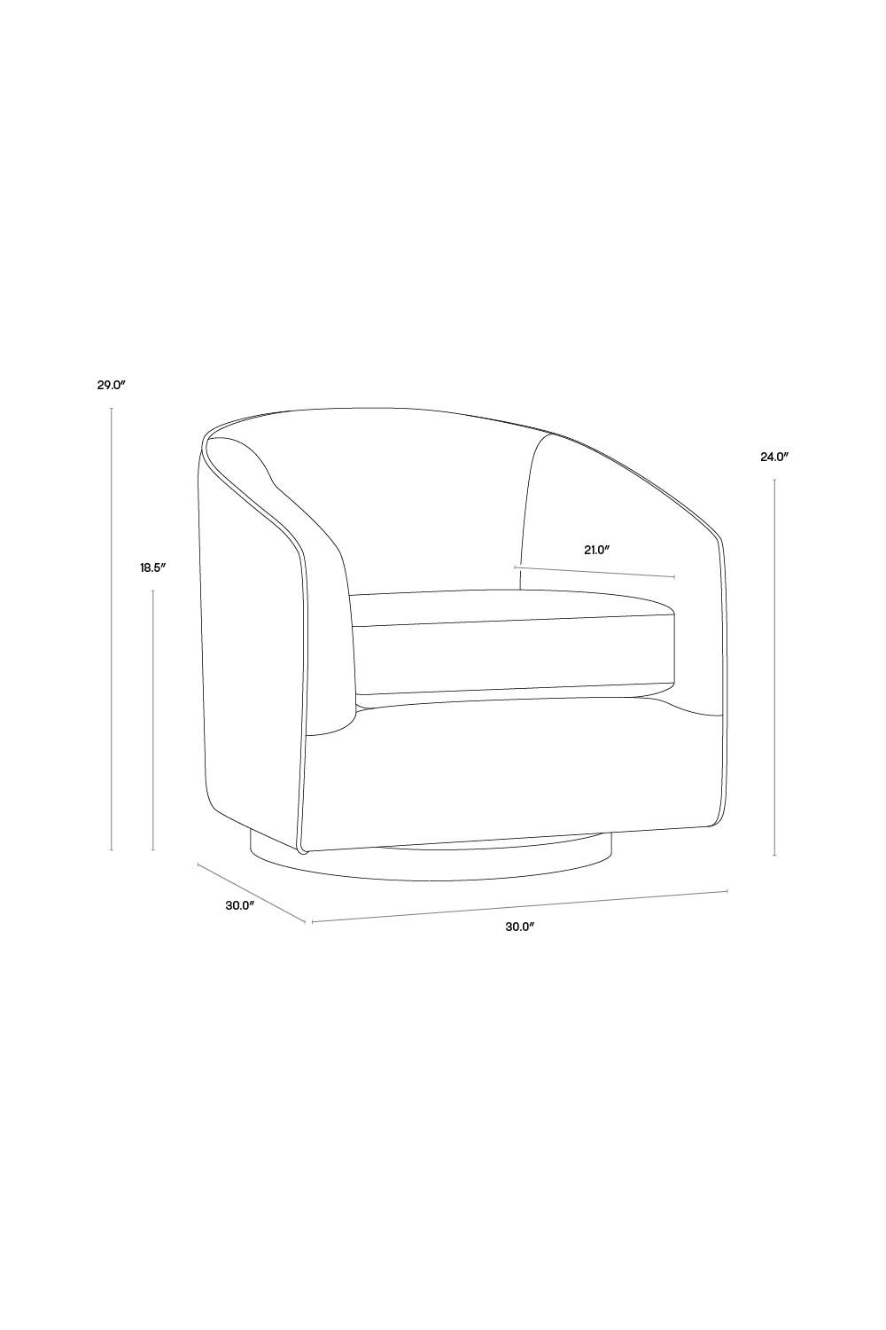 Luxury Curved Swivel Lounge Chair Modern Italian Style for Villa
