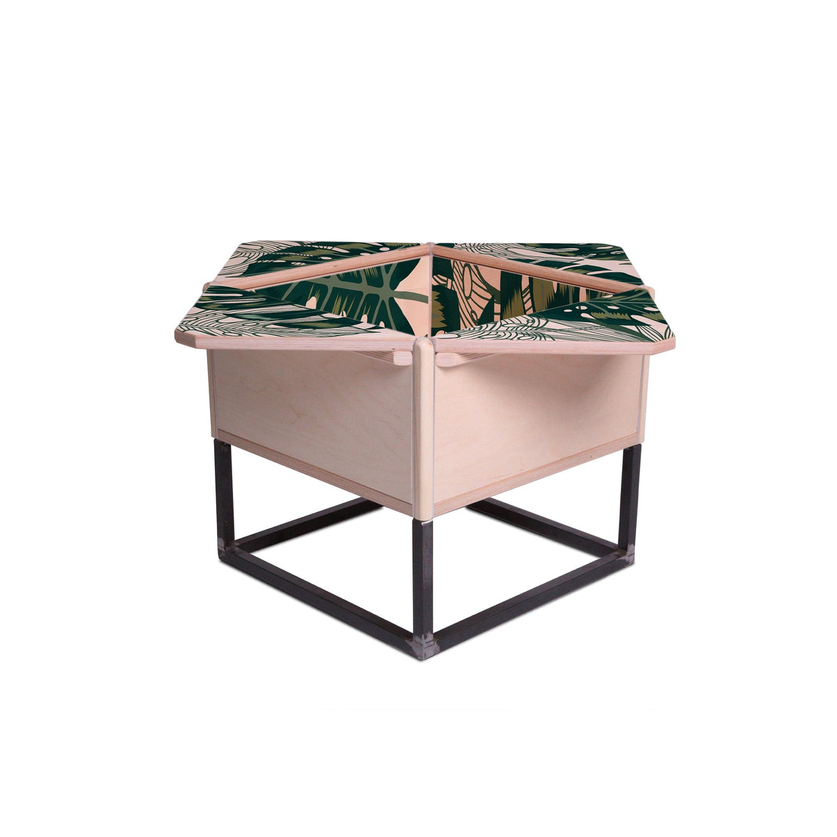 Luxury PETALO Wood Metal Coffee Table Modern Italian Style for Villa