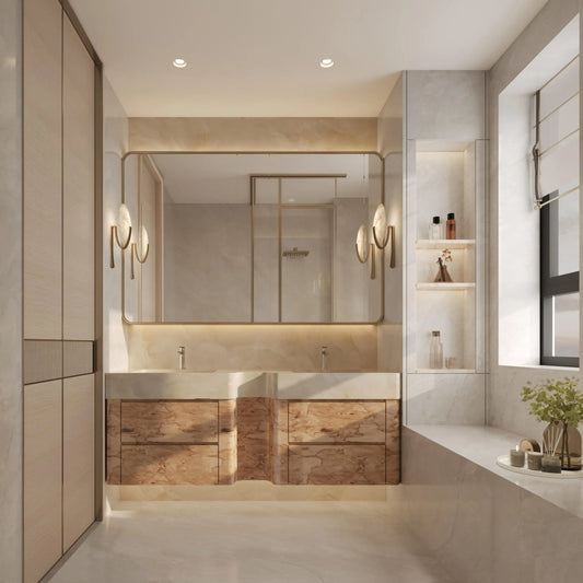 Wall Mounted Bathroom Vanity Set with LED Mirror 80cm
