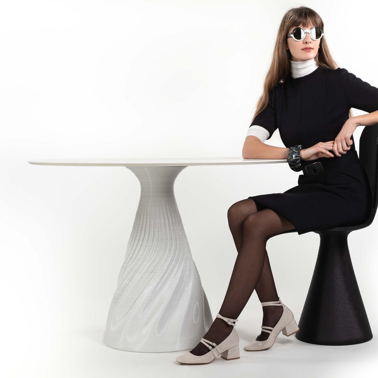 Round Dining Table – 3D Printed PLA Base with FENIX NTM Top