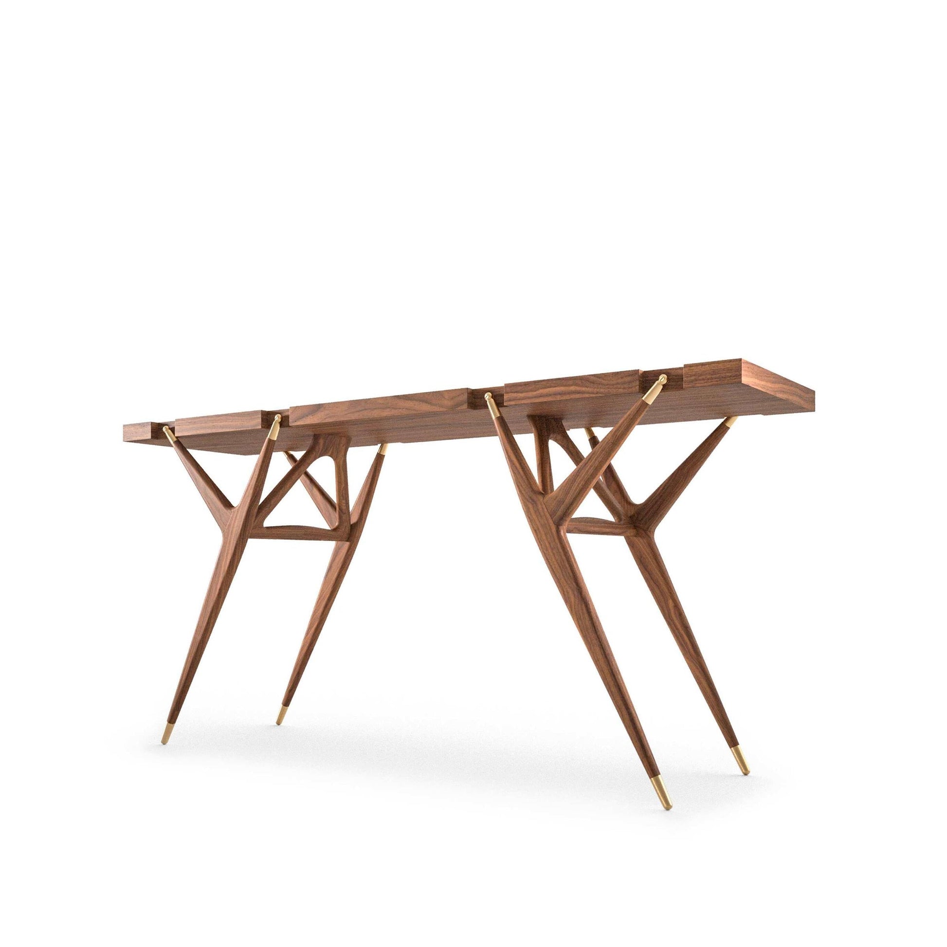 Console Table PA' 1947 – Canaletto Walnut & Brass Designer Piece by Cassina