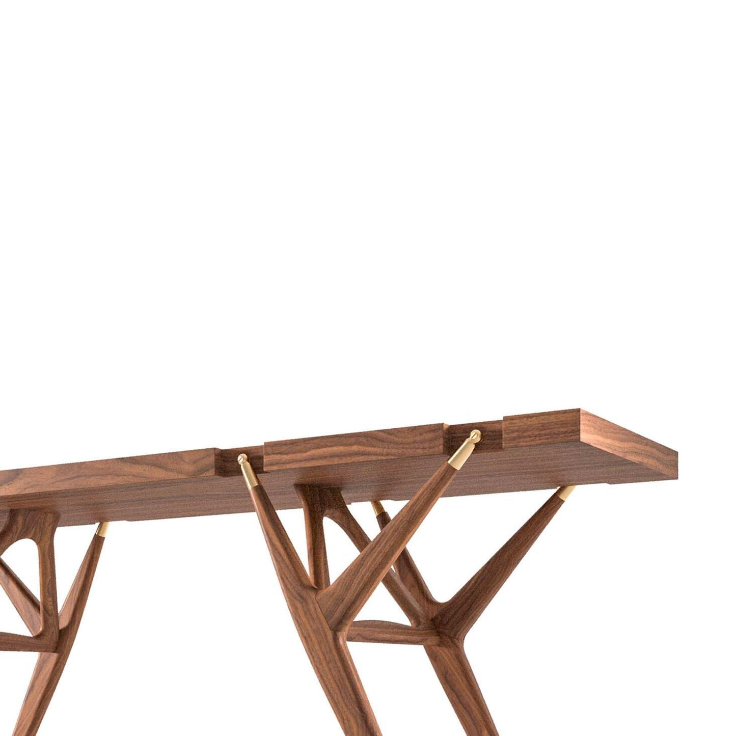 Console Table PA' 1947 – Canaletto Walnut & Brass Designer Piece by Cassina