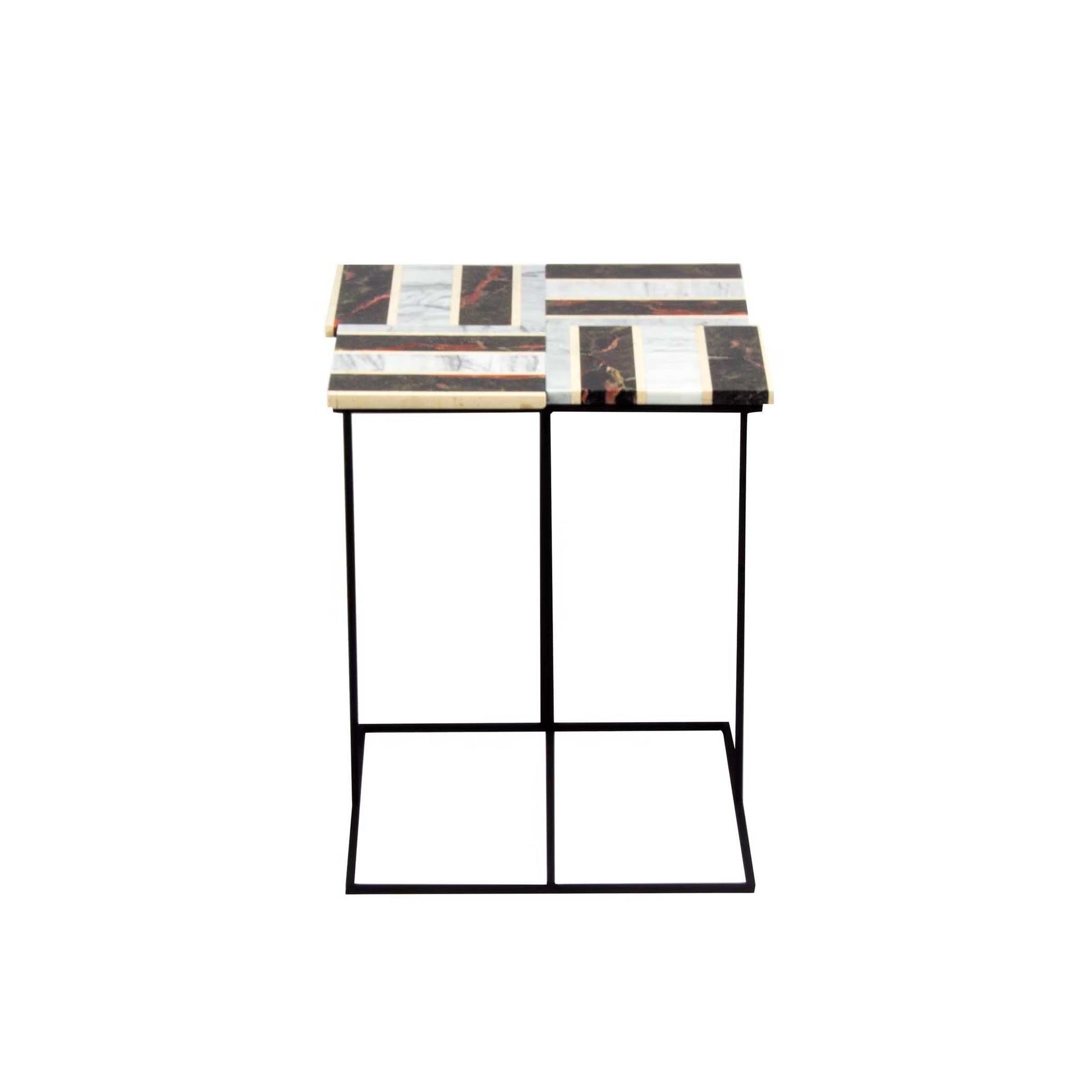 Luxury INTARSIO Marble Side Table Modern Italian Style for Villa