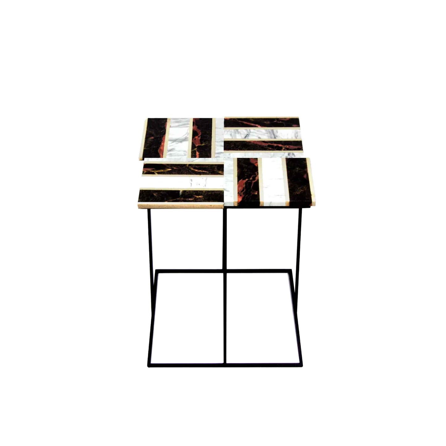 Luxury INTARSIO Marble Side Table Modern Italian Style for Villa