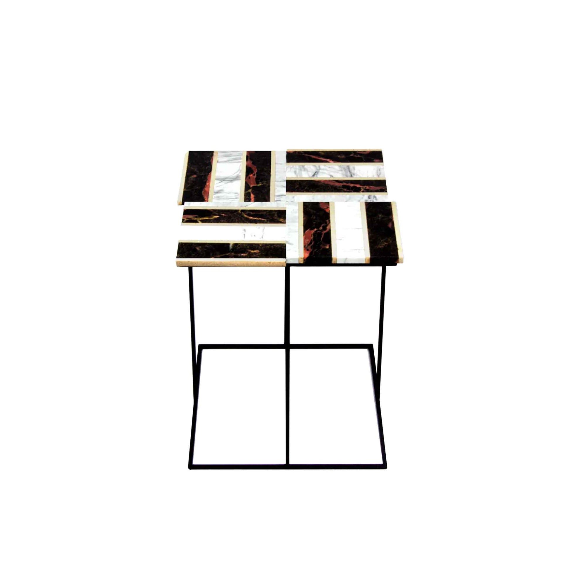 Luxury INTARSIO Marble Side Table Modern Italian Style for Villa