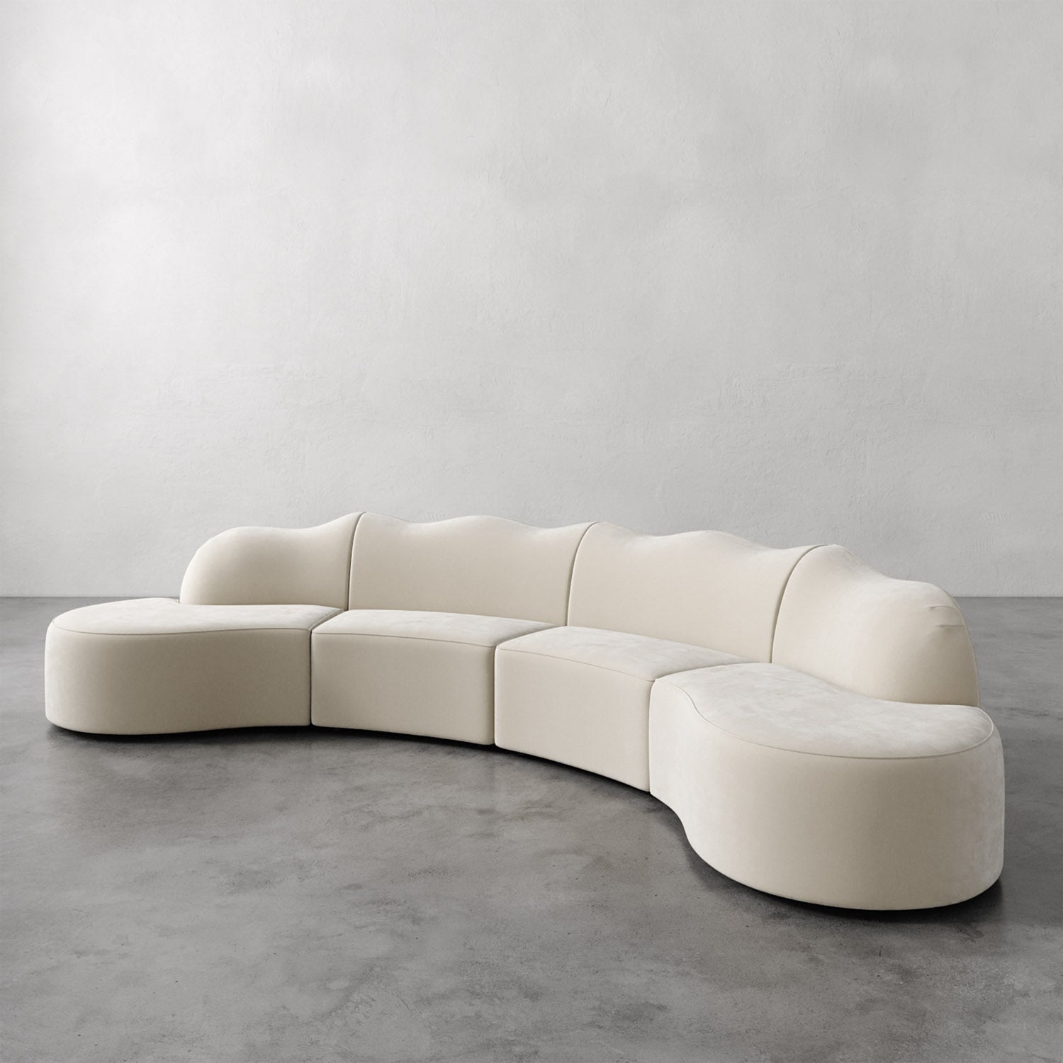 Luxury Modern Serpentine Sectional Sofa European Style for Villa