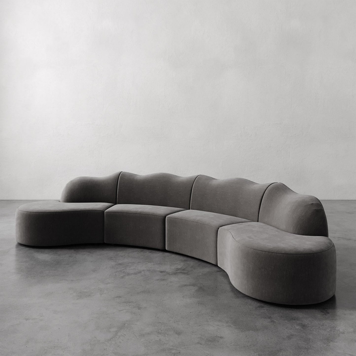 Luxury Modern Serpentine Sectional Sofa European Style for Villa