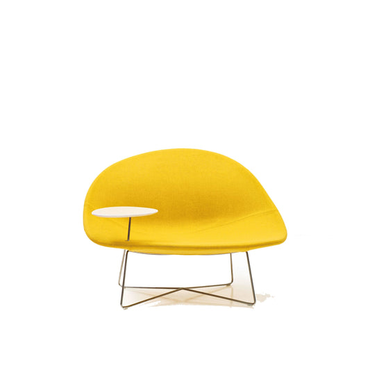 Luxury Upholstered Lounge Armchair with Side Table Modern Italian Style