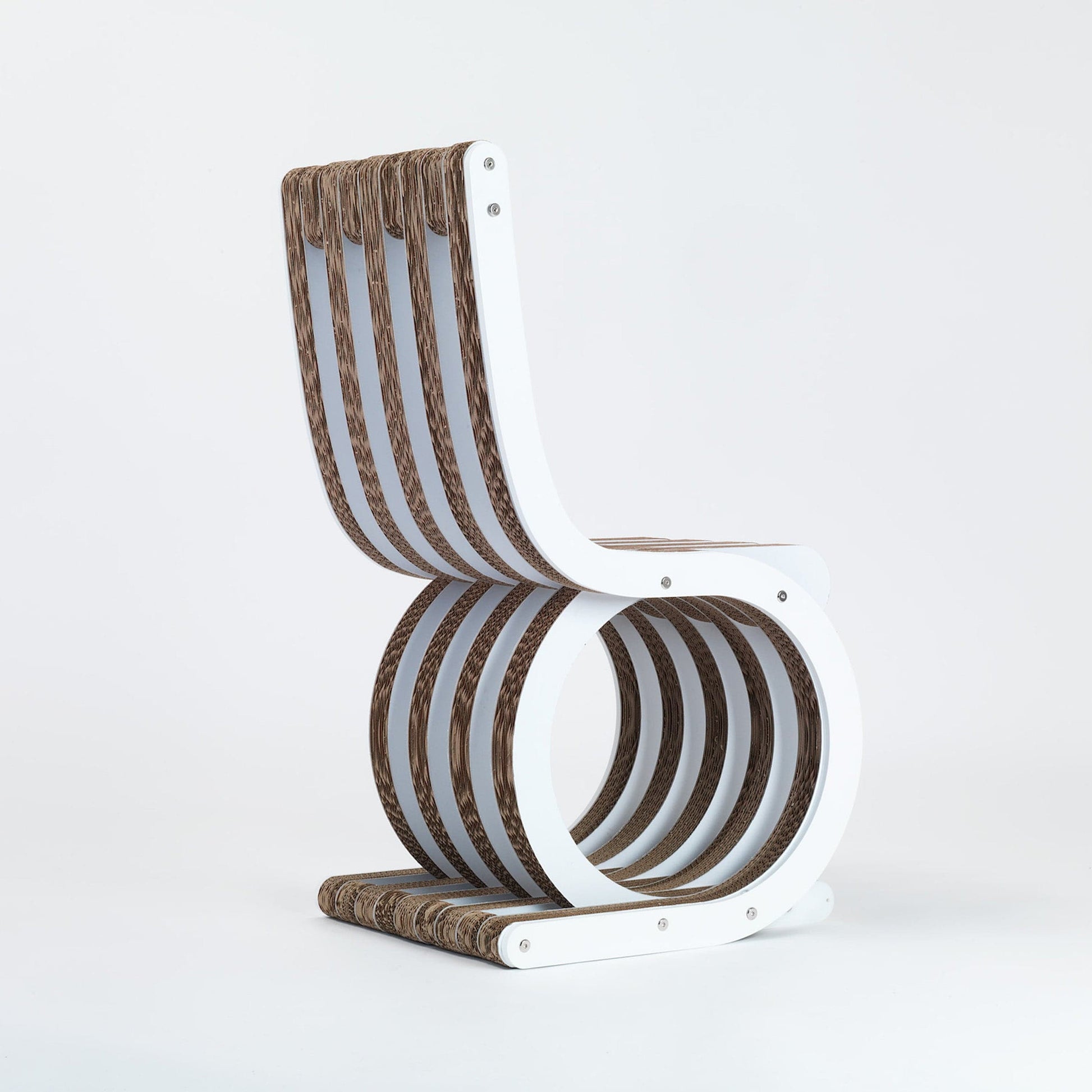 Armchair Twist – Circular Cardboard Structure in White by Lessmore – Italian