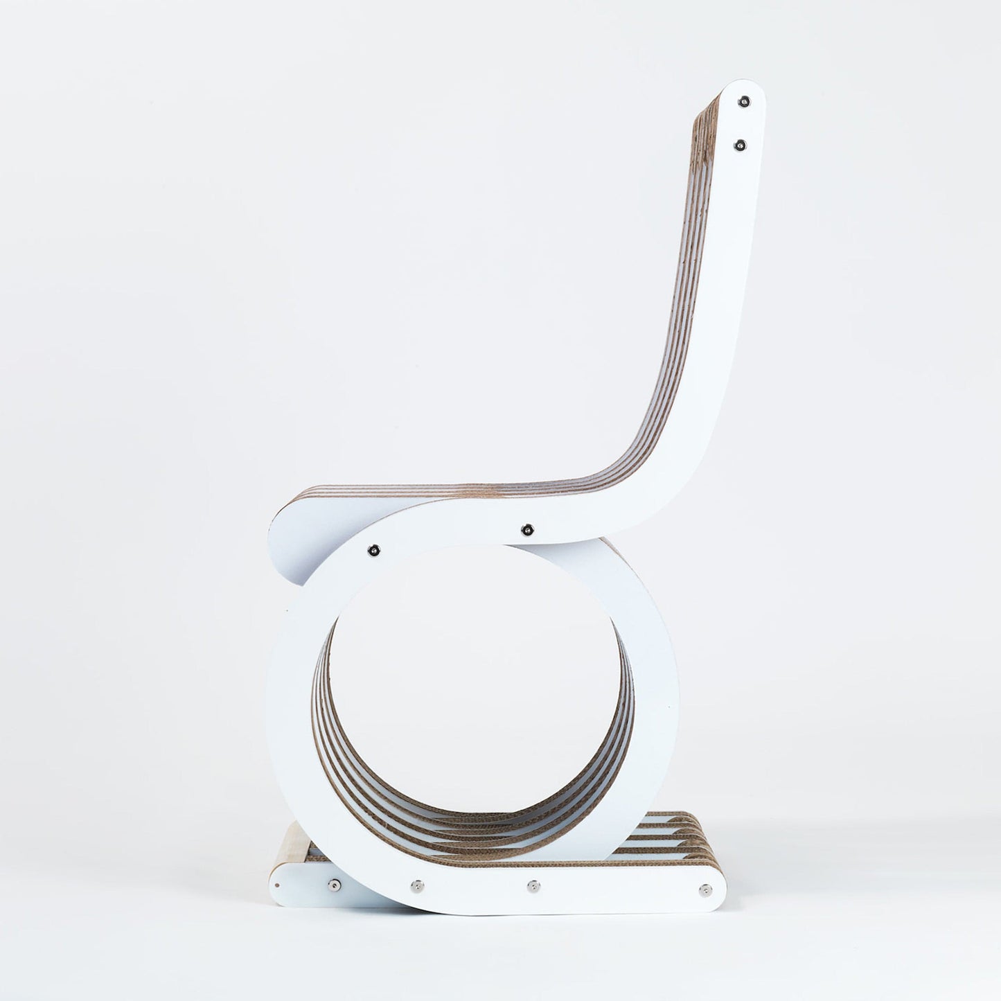 Armchair Twist – Circular Cardboard Structure in White by Lessmore – Italian