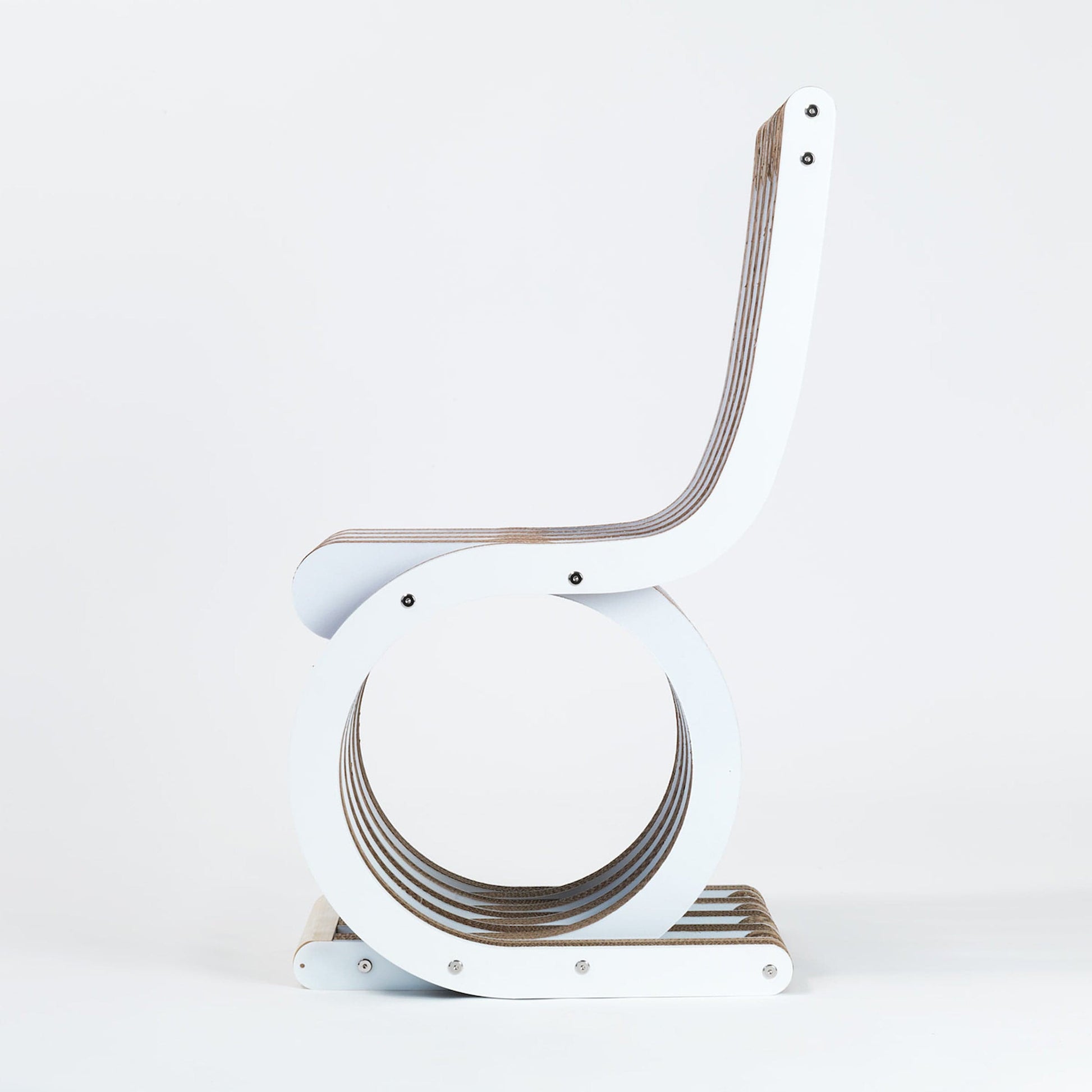 Armchair Twist – Circular Cardboard Structure in White by Lessmore – Italian
