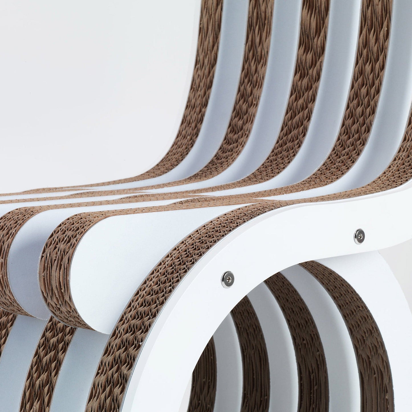Armchair Twist – Circular Cardboard Structure in White by Lessmore – Italian