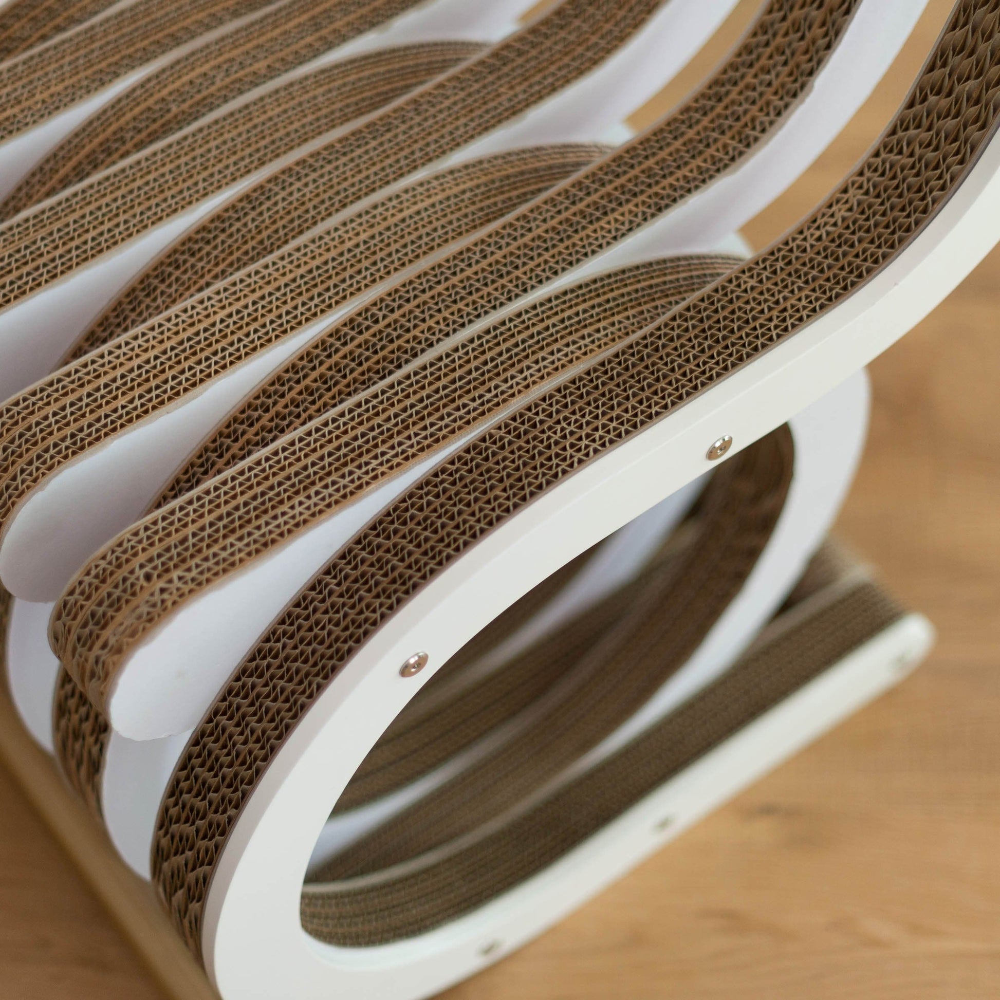 Armchair Twist – Circular Cardboard Structure in White by Lessmore – Italian