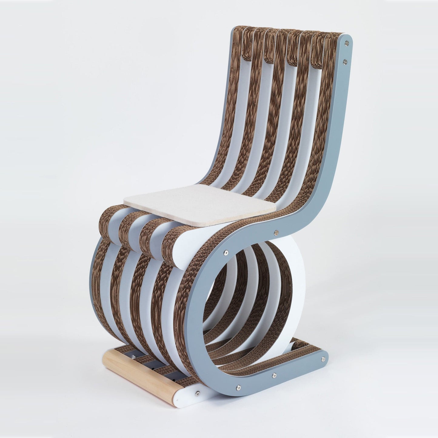 Twist Armchair – Circular Grey Cardboard – Lessmore Italian Furniture