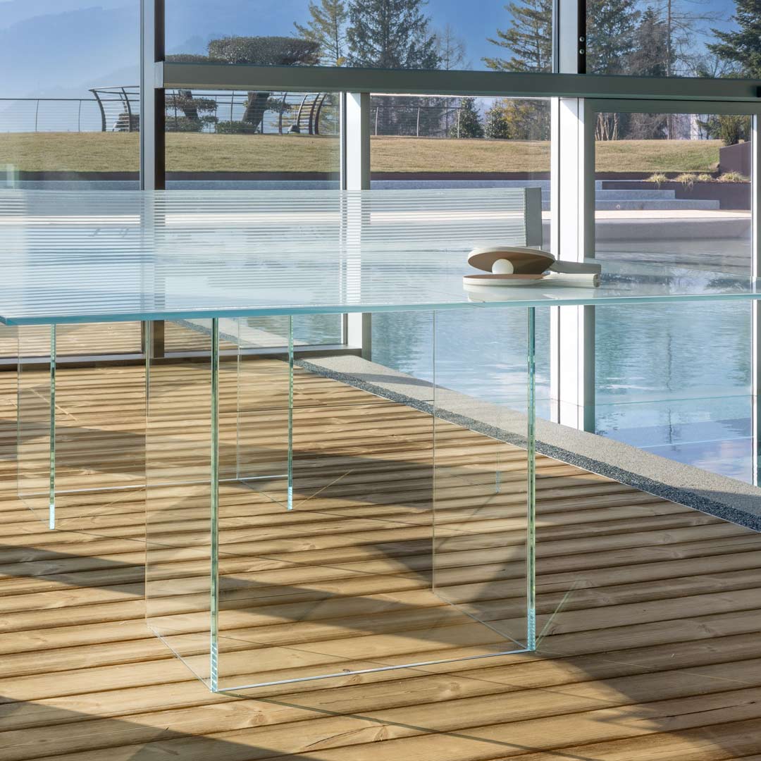 Convertible Table Tennis Table – Glass Design – 12mm Tempered Glass – Statement Piece