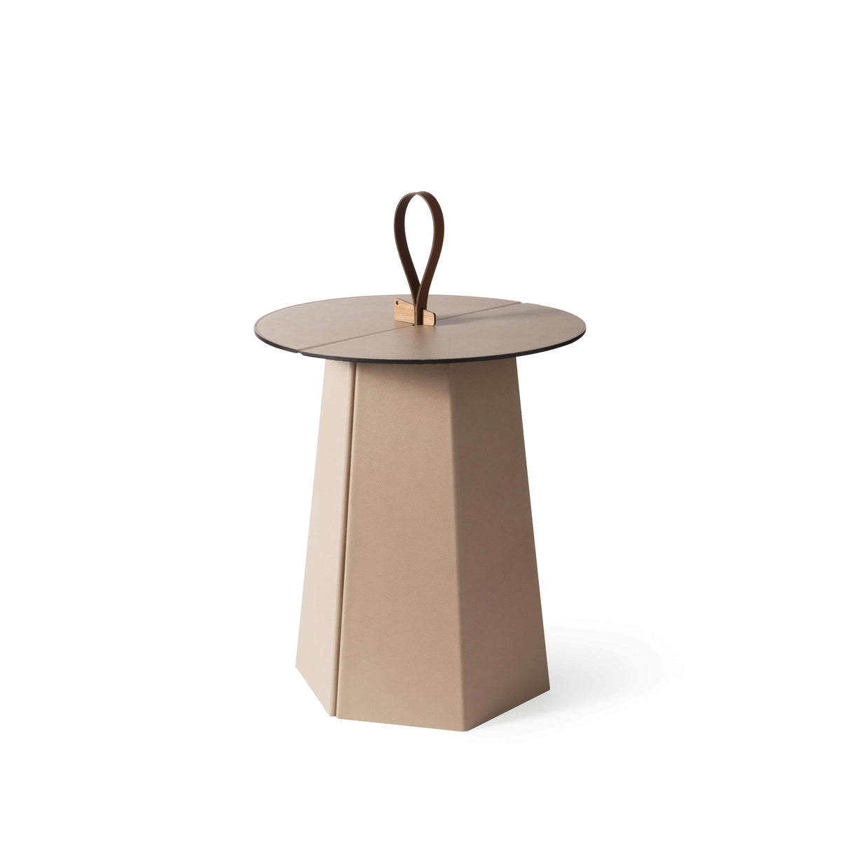 Luxury AILE Leather Folding Side Table Modern Italian Style for Villa