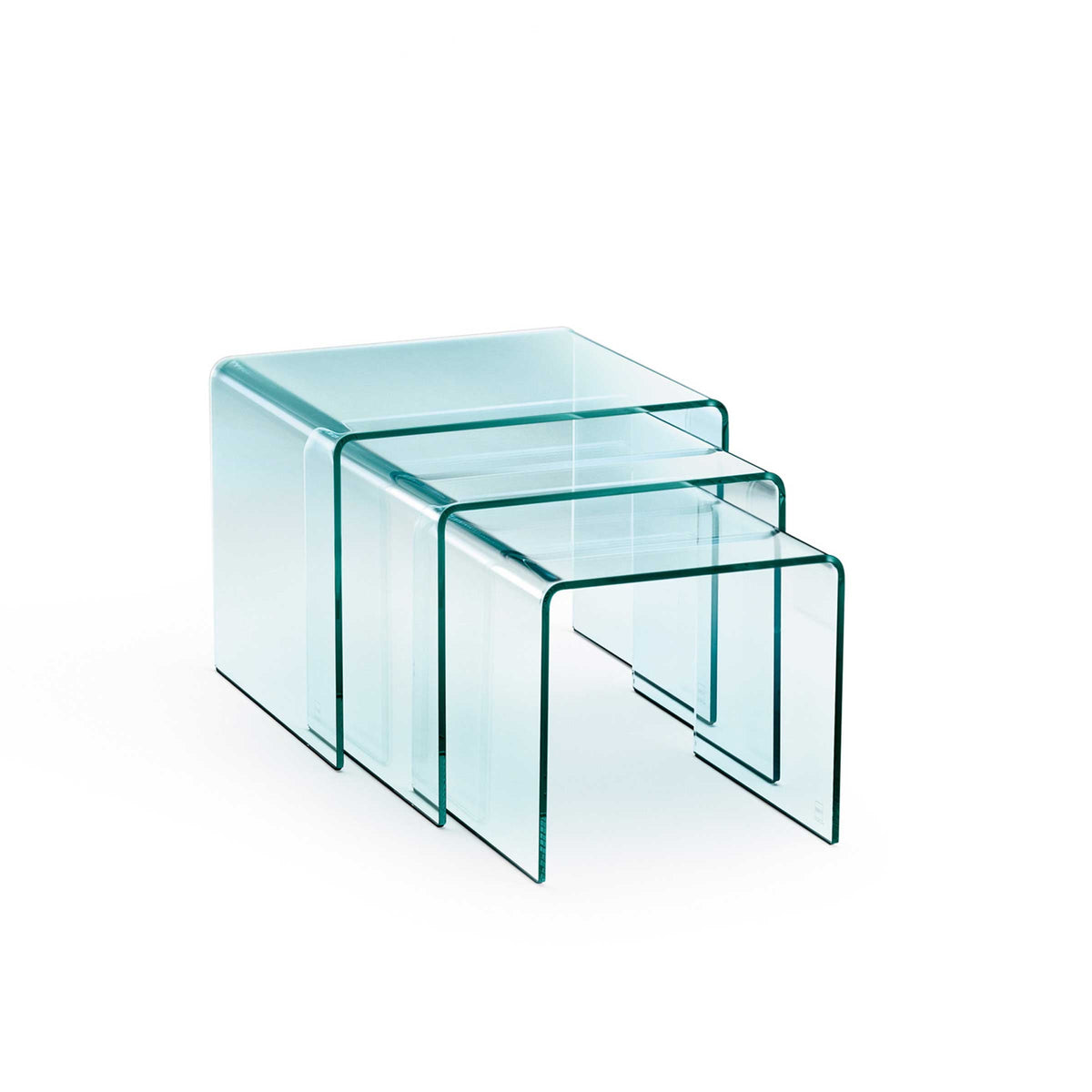 Luxury RIALTO TRIS Curved Glass Coffee Table Modern Italian Style for Villa