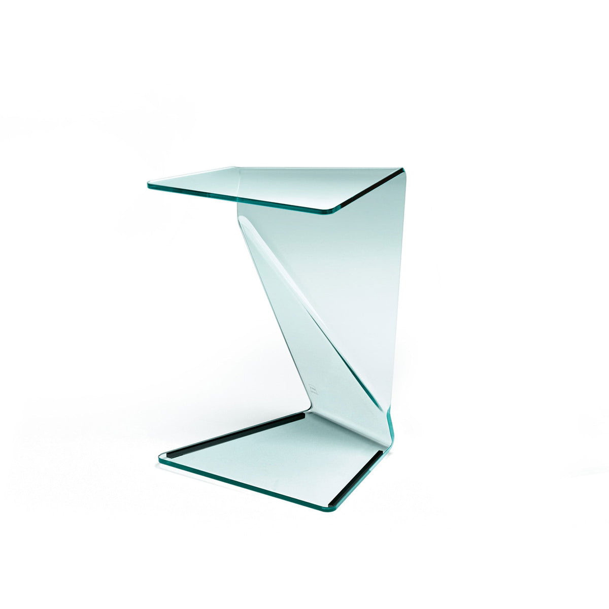 Luxury SIGMY Curved Glass Side Table Modern Italian Style for Villa