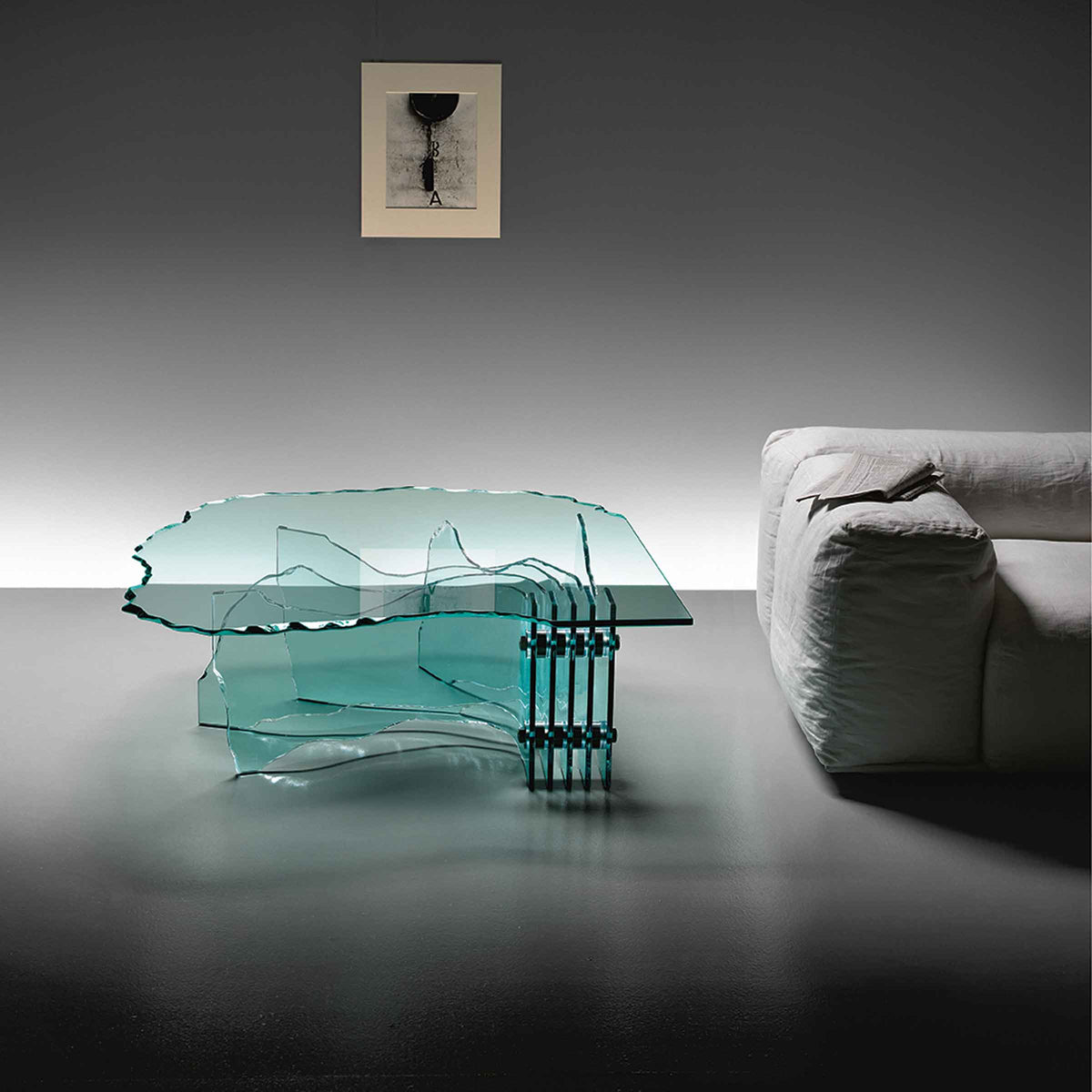 Luxury SHELL Glass Coffee Table Modern Italian Style for Villa