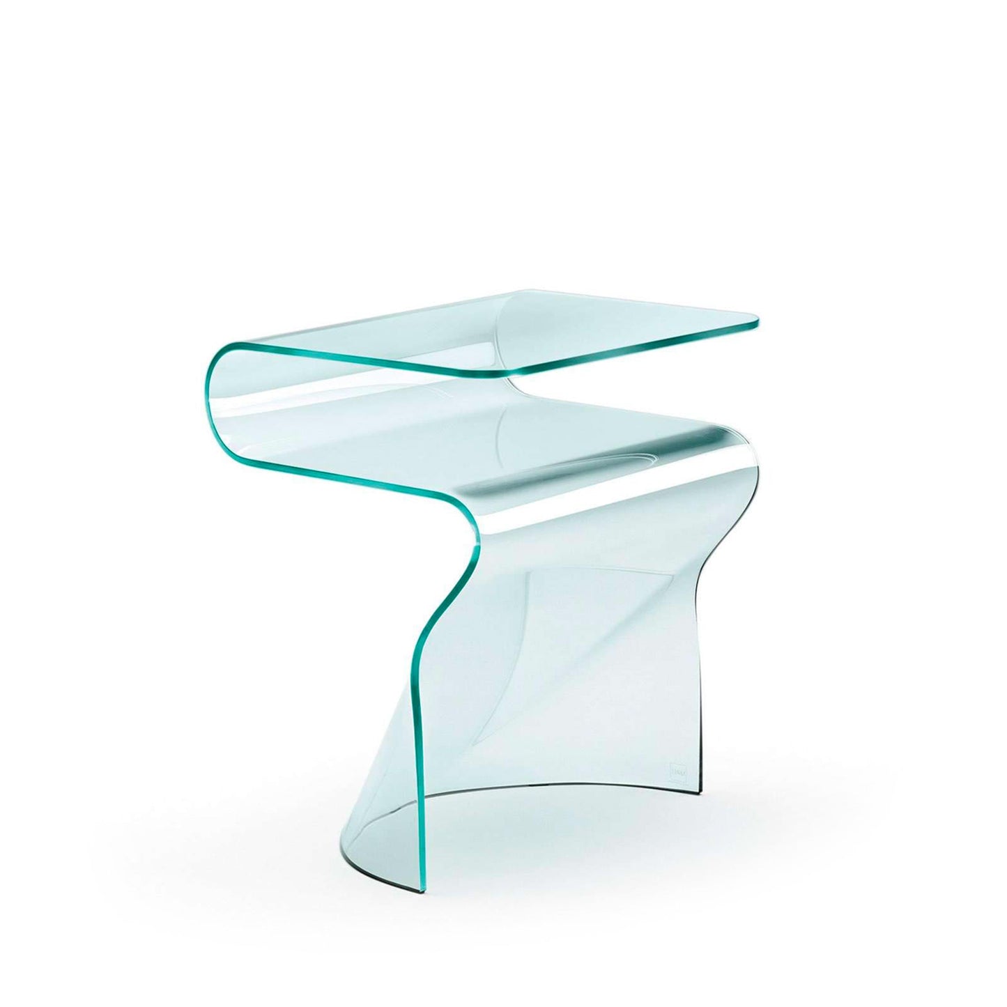 Luxury TOKI Curved Glass Side Table Modern Italian Style for Villa