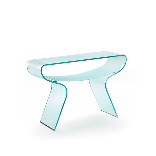 FIAM Charlotte Console Table – Curved Tempered Glass Italian Design