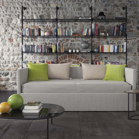 Trundle Bed ISOLOTTO by Orizzonti Design Center for Horm – Italian Designer Sofa Bed in Fabric or Eco-Friendly Leather
