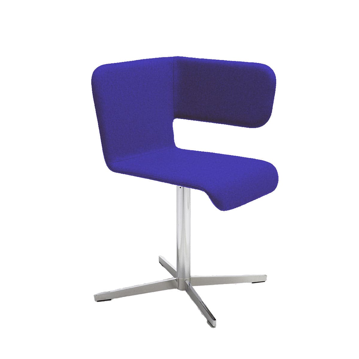 Twiss Dining Chair – Sinuous Chrome Column Upholstered Fabric by Carlo Manara