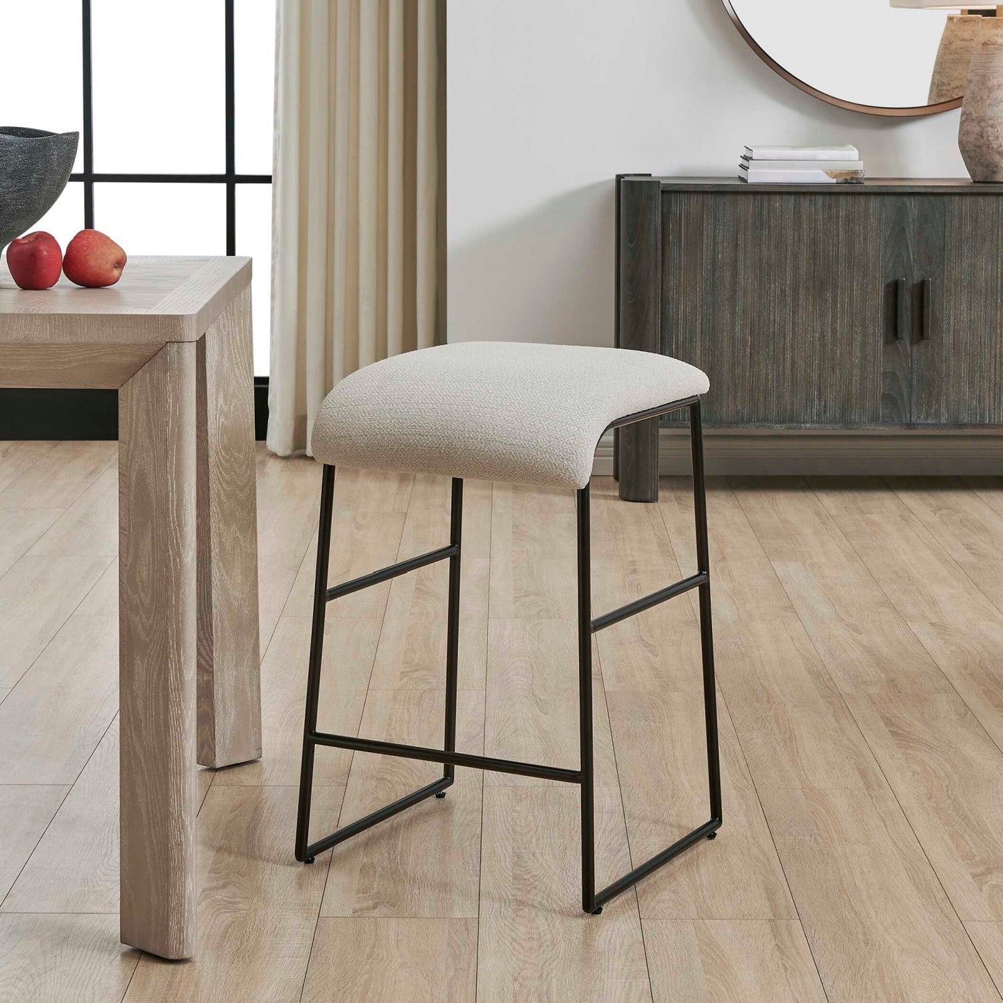 Luxury Upholstered Modern Fabric Counter Stool European Style for Villa