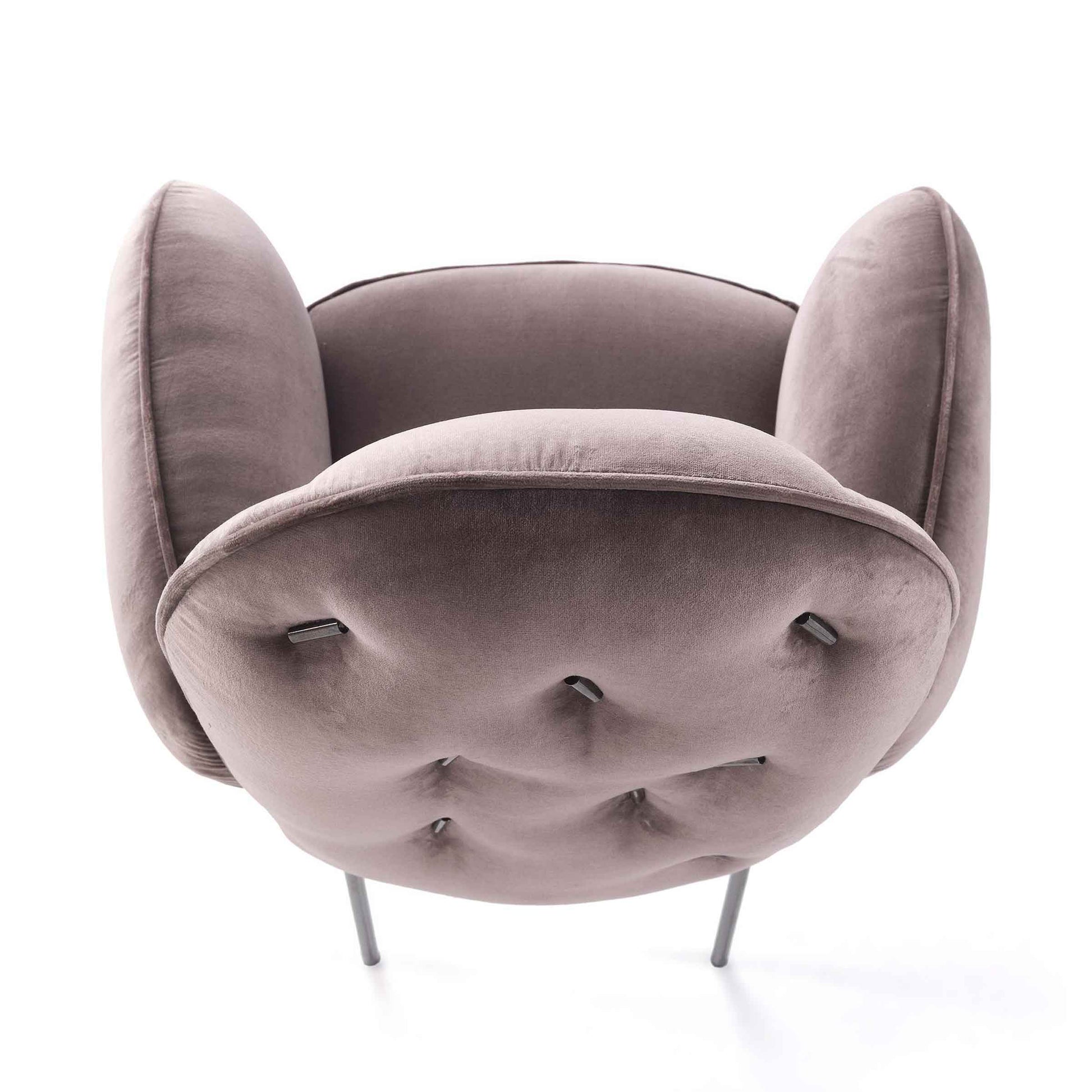Ttemic Armchair by Matteo Cibic – Tufted Velvet and Chrome Statement Piece