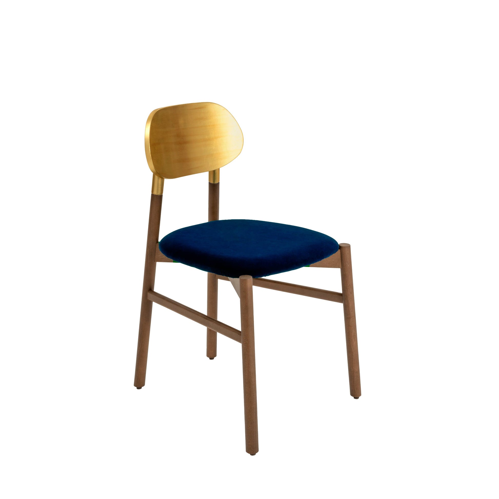 Bokken Dining Chair – Italian Designer Velvet Chair with Gold Leaf