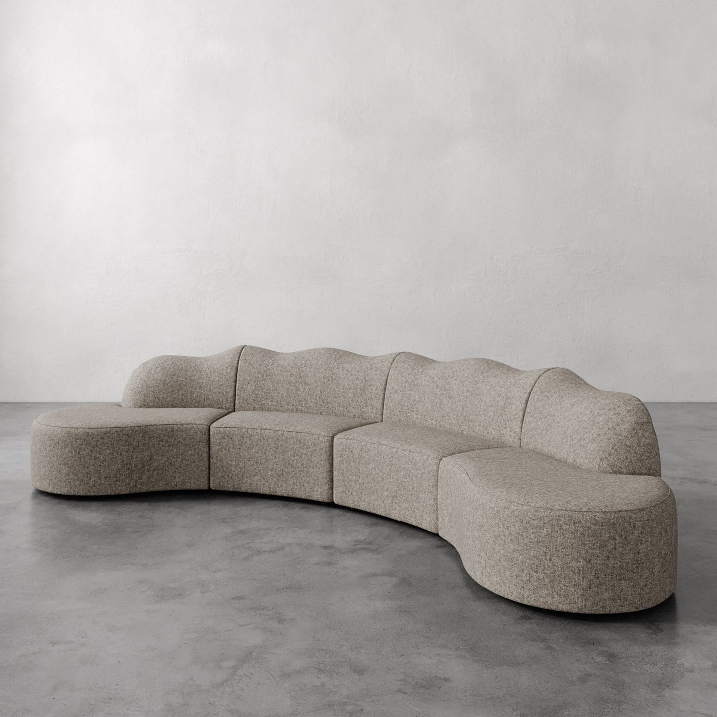 Luxury Modern Serpentine Sectional Sofa European Style for Villa