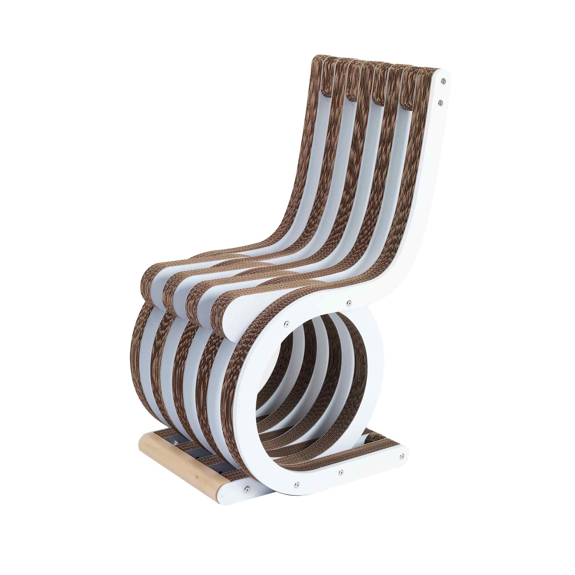 Armchair Twist – Circular Cardboard Structure in White by Lessmore – Italian