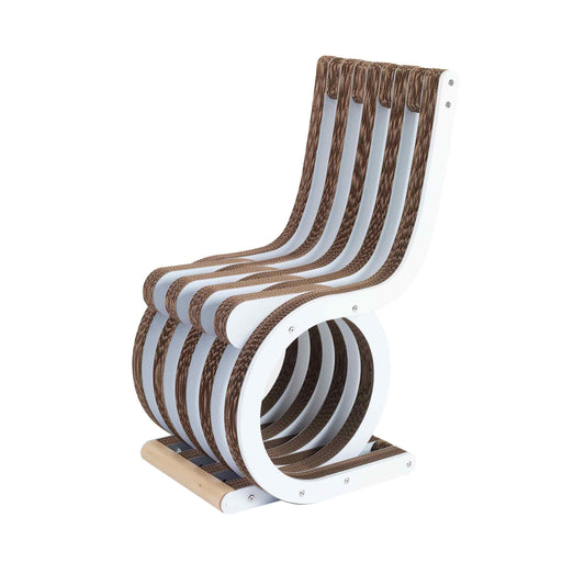 Armchair Twist – Circular Cardboard Structure in White by Lessmore – Italian