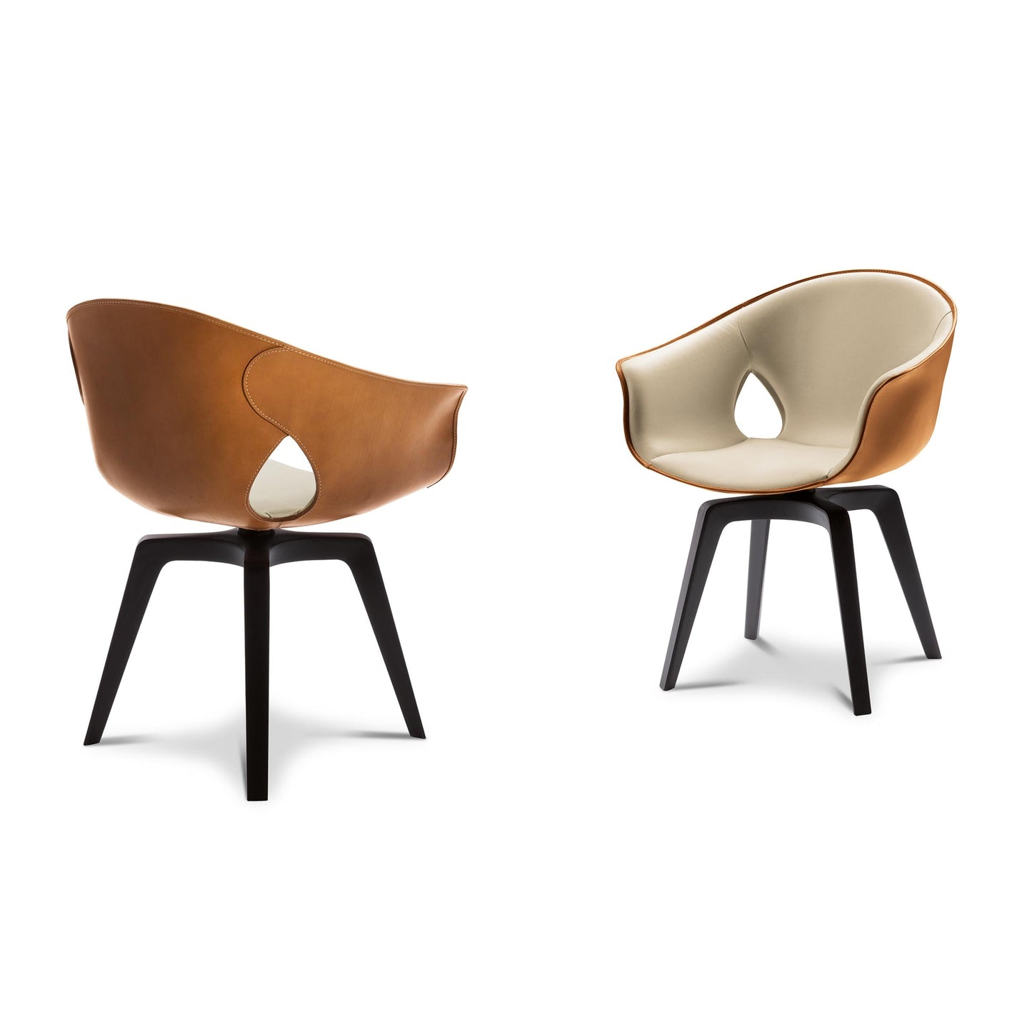 Ginger Swivel Chair with Leather Upholstery – Poltrona Frau Contemporary Designer Piece
