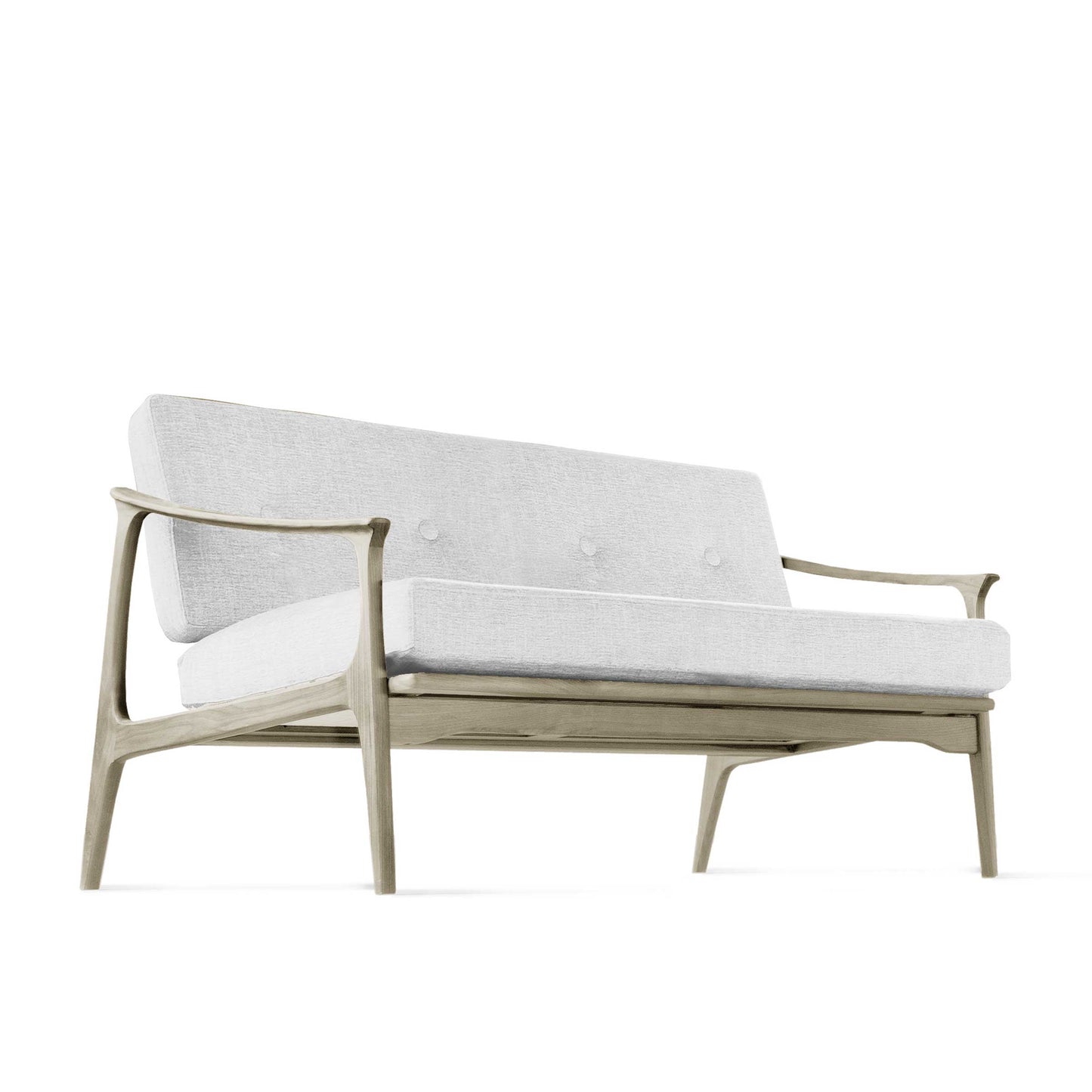 Quiete Two-Seater Sofa by Dale Italia – Walnut Wood Designer Furniture