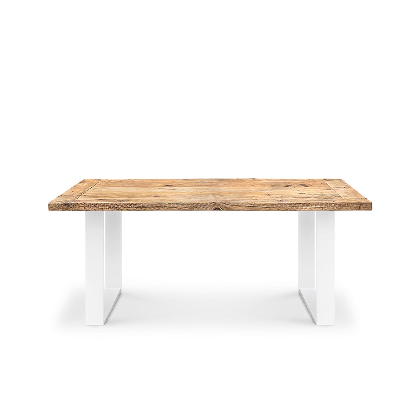 Reclaimed Wood Dining Table Six Seater – Contemporary Steel Statement Piece