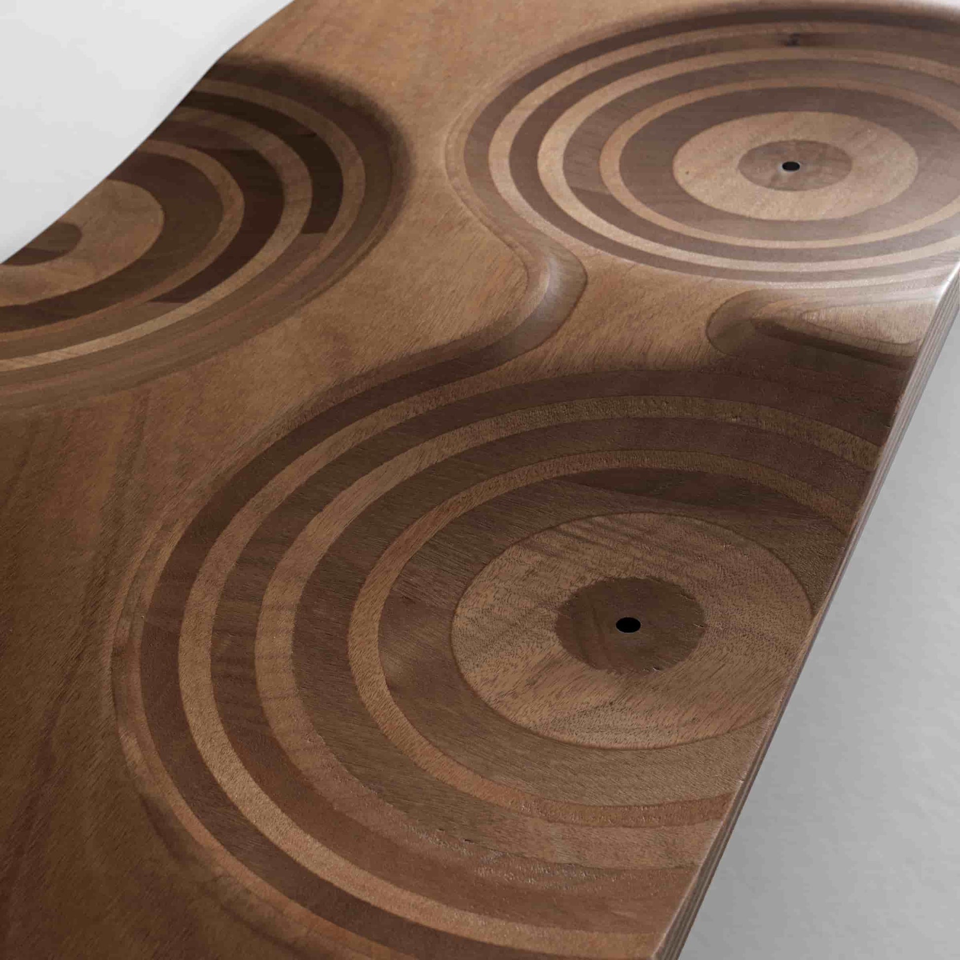Ripples Outdoor Bench – Sculptural Okumé Plywood by Toyo Ito for Horm