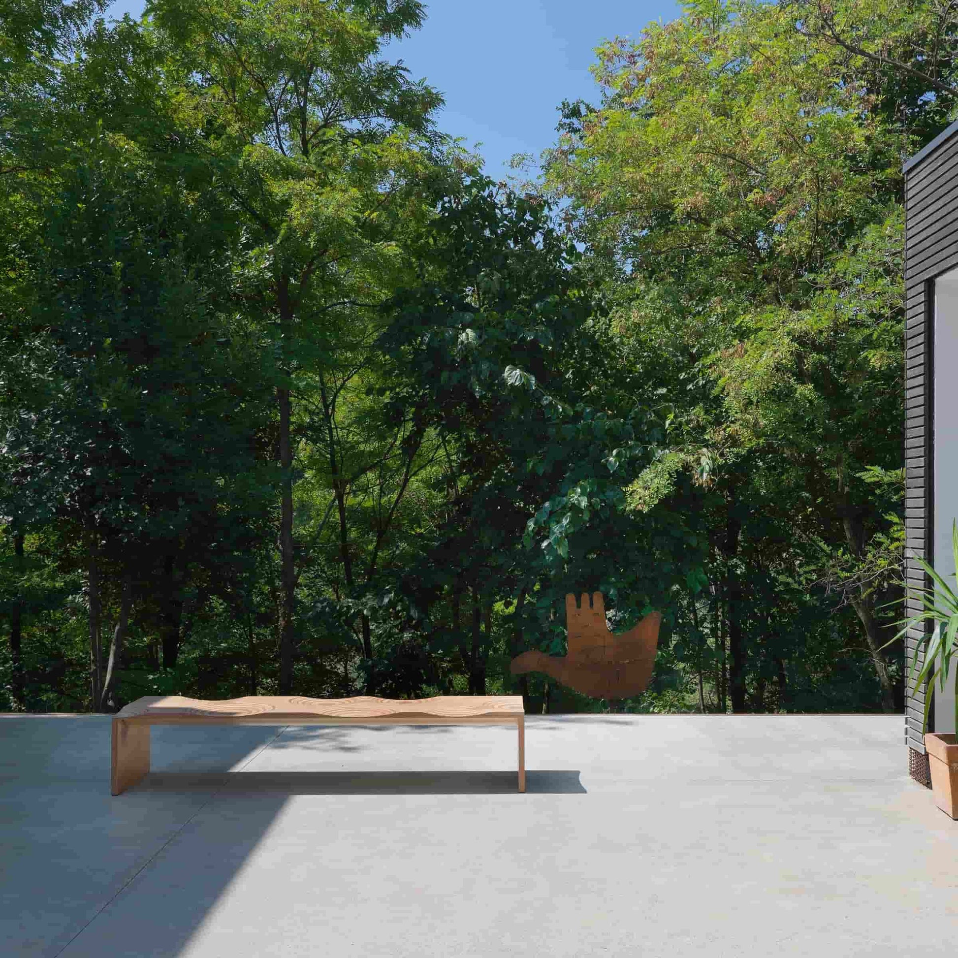 Ripples Outdoor Bench – Sculptural Okumé Plywood by Toyo Ito for Horm
