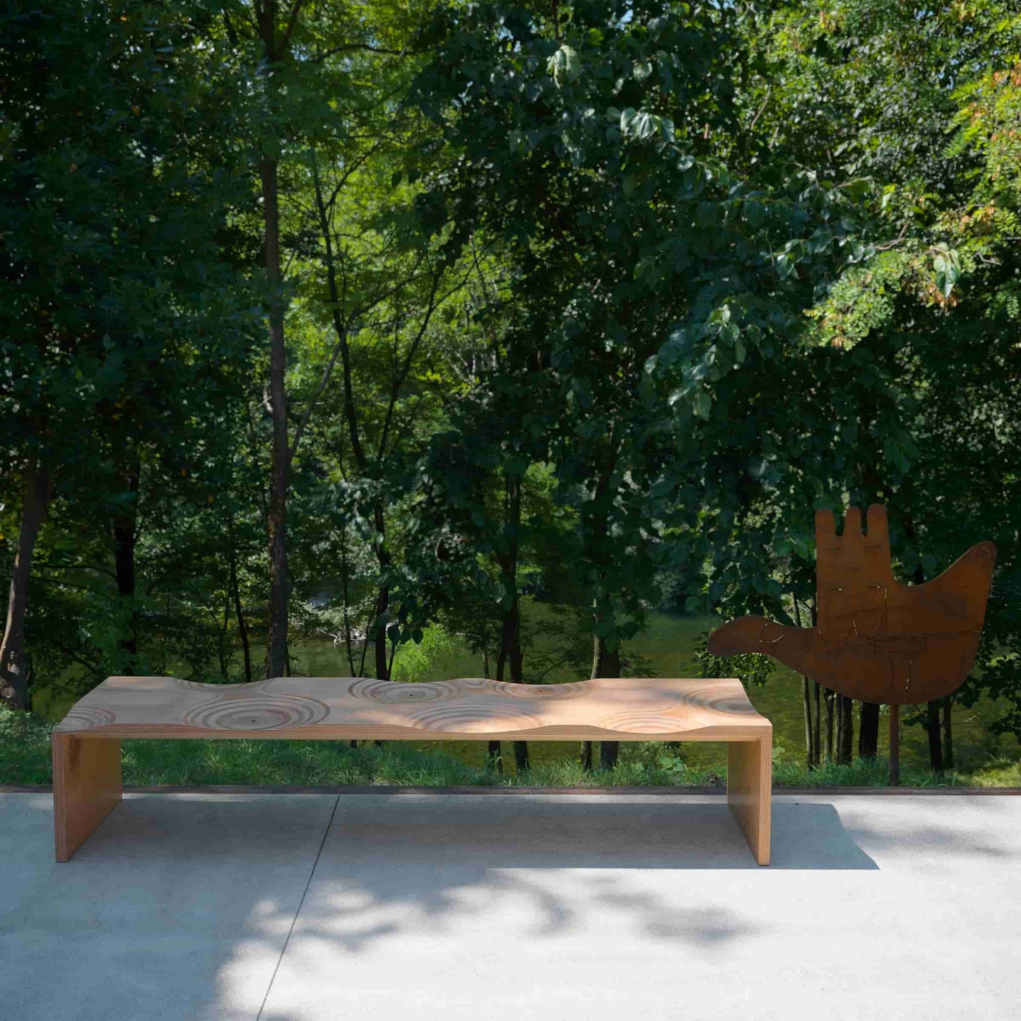 Ripples Outdoor Bench – Sculptural Okumé Plywood by Toyo Ito for Horm