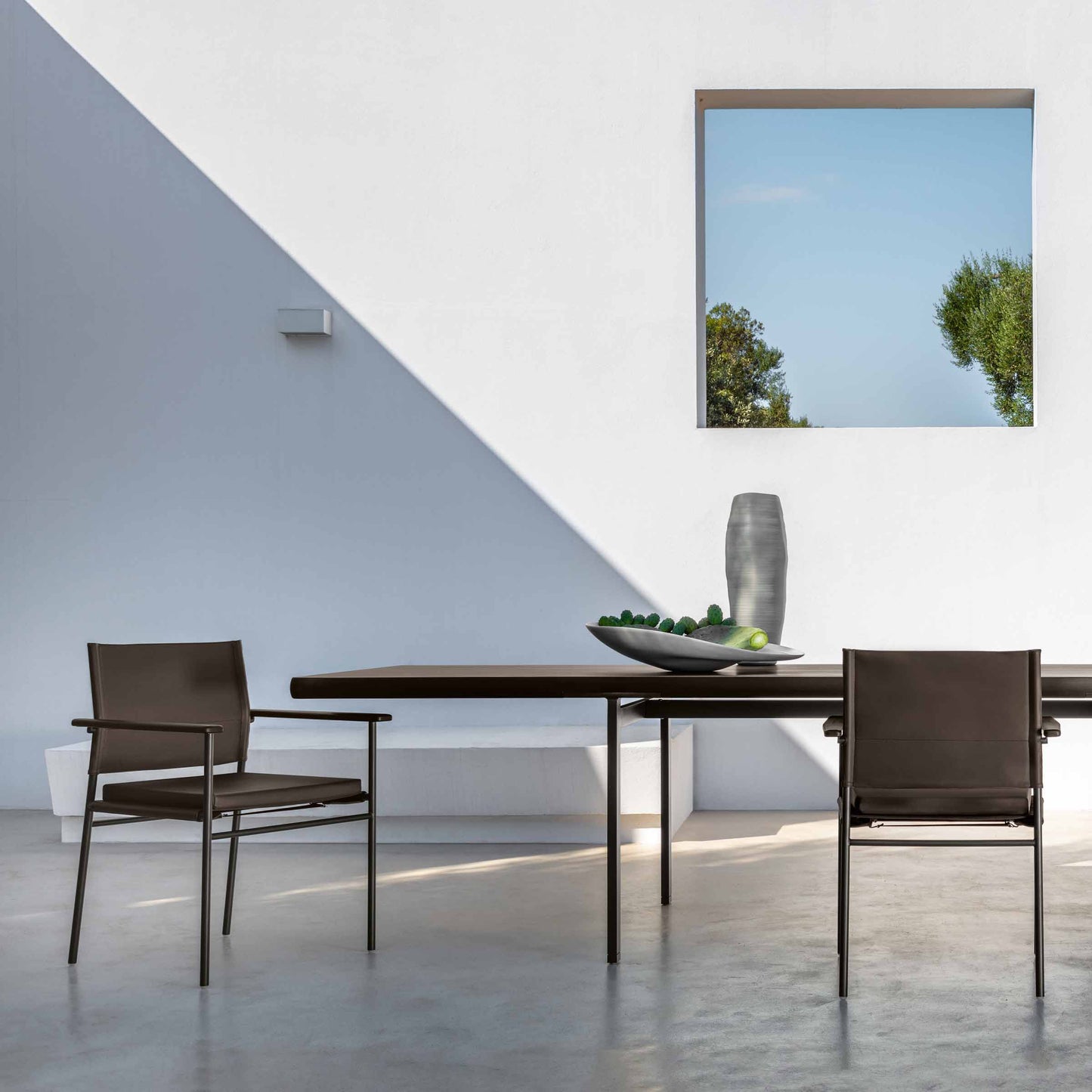 Talenti Allure Outdoor Dining Chair – Faux Leather & Steel Italian Designer Piece