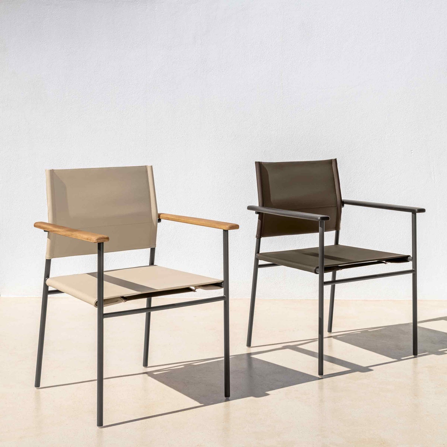 Talenti Allure Outdoor Dining Chair – Faux Leather & Steel Italian Designer Piece
