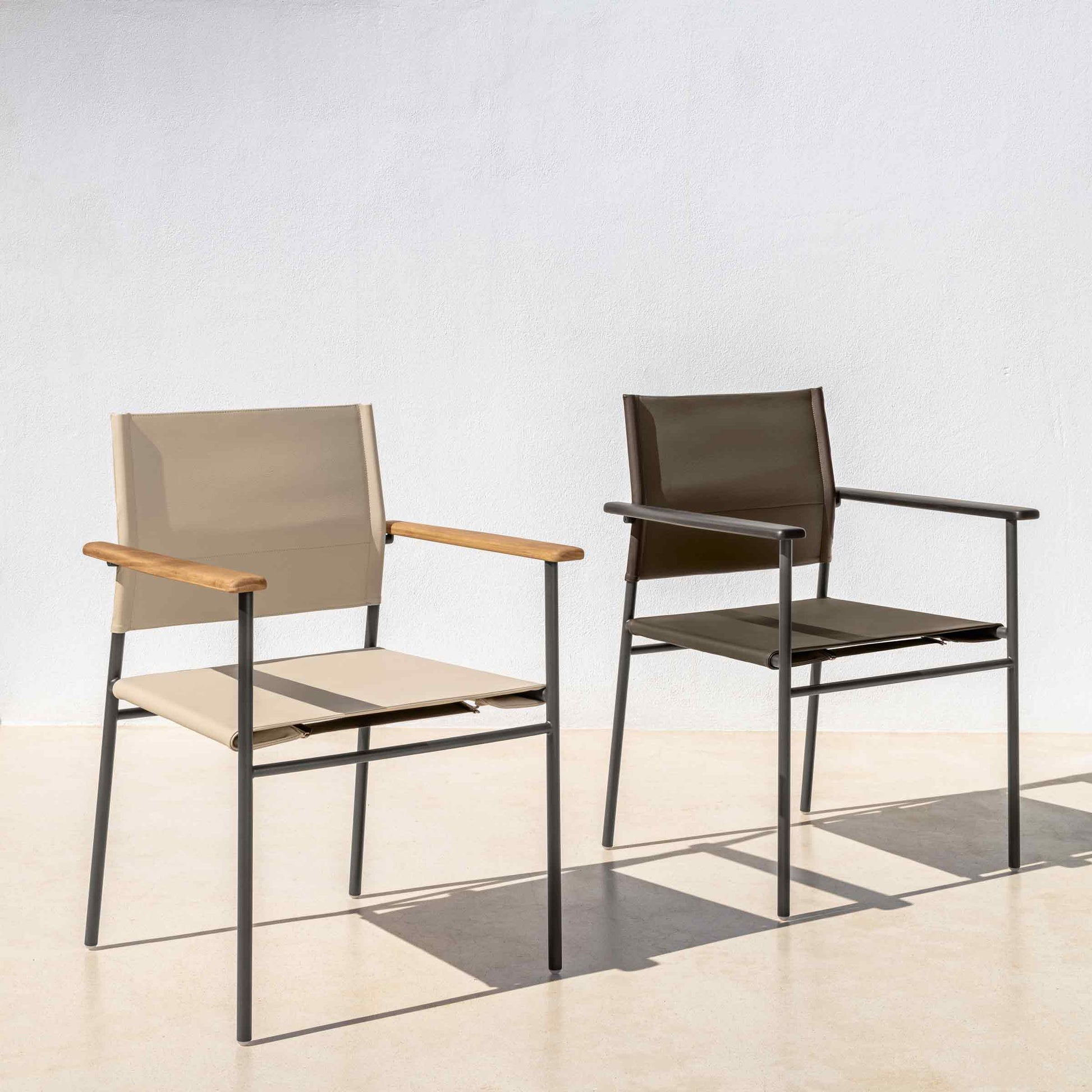 Talenti Allure Outdoor Dining Chair – Faux Leather & Steel Italian Designer Piece