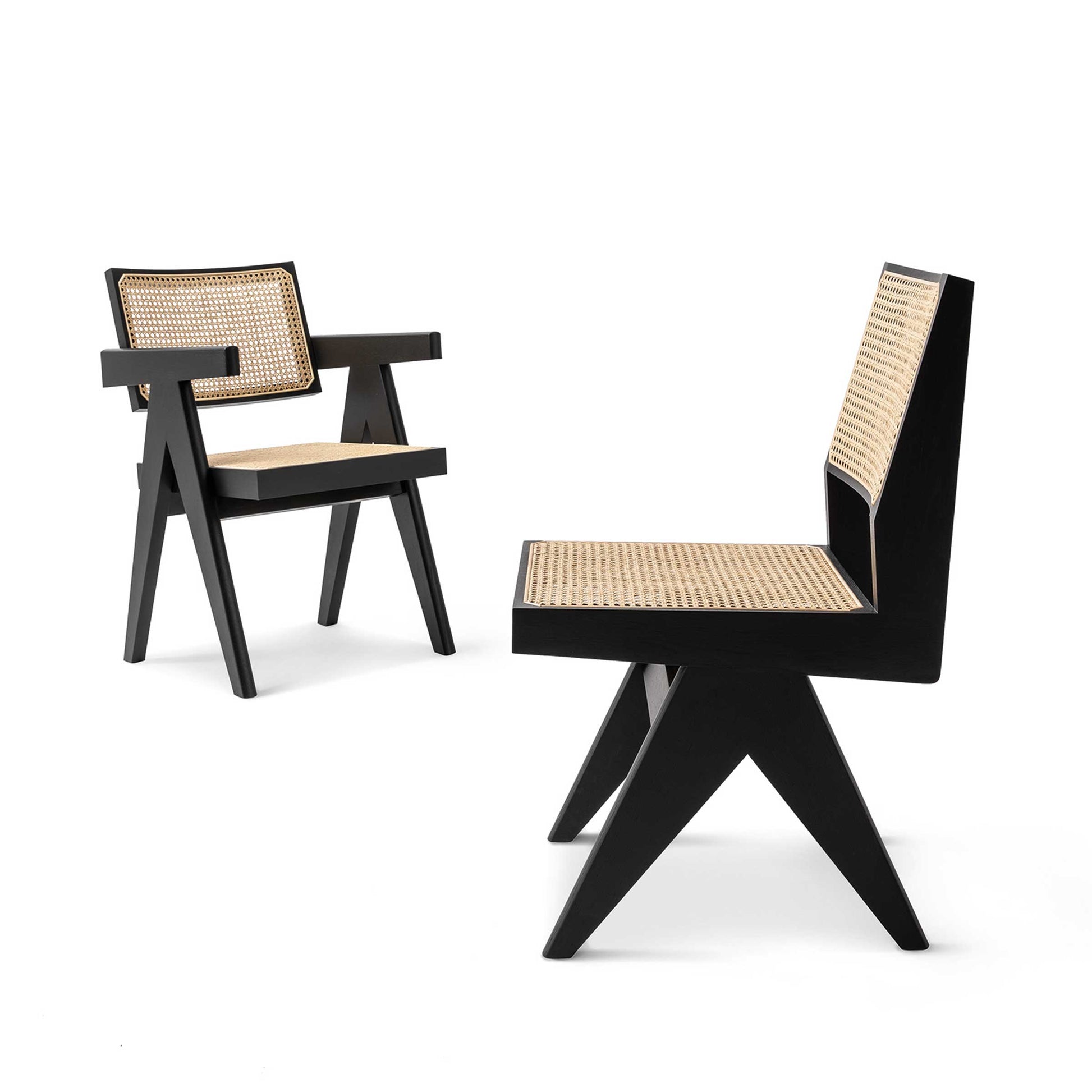 Capitol Complex Dining Chair – Vienna Straw Pierre Jeanneret for Cassina Statement