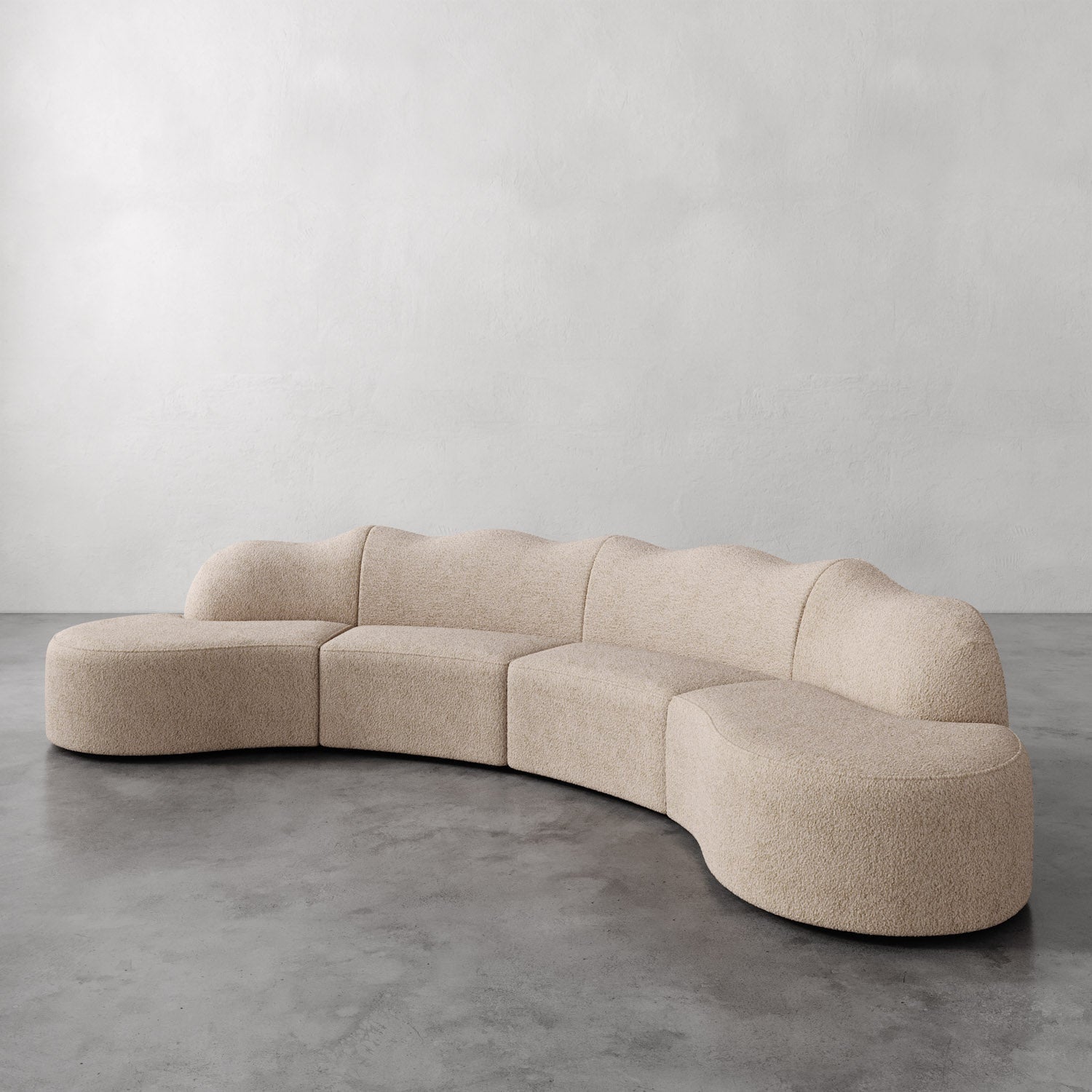 Luxury Modern Serpentine Sectional Sofa European Style for Villa