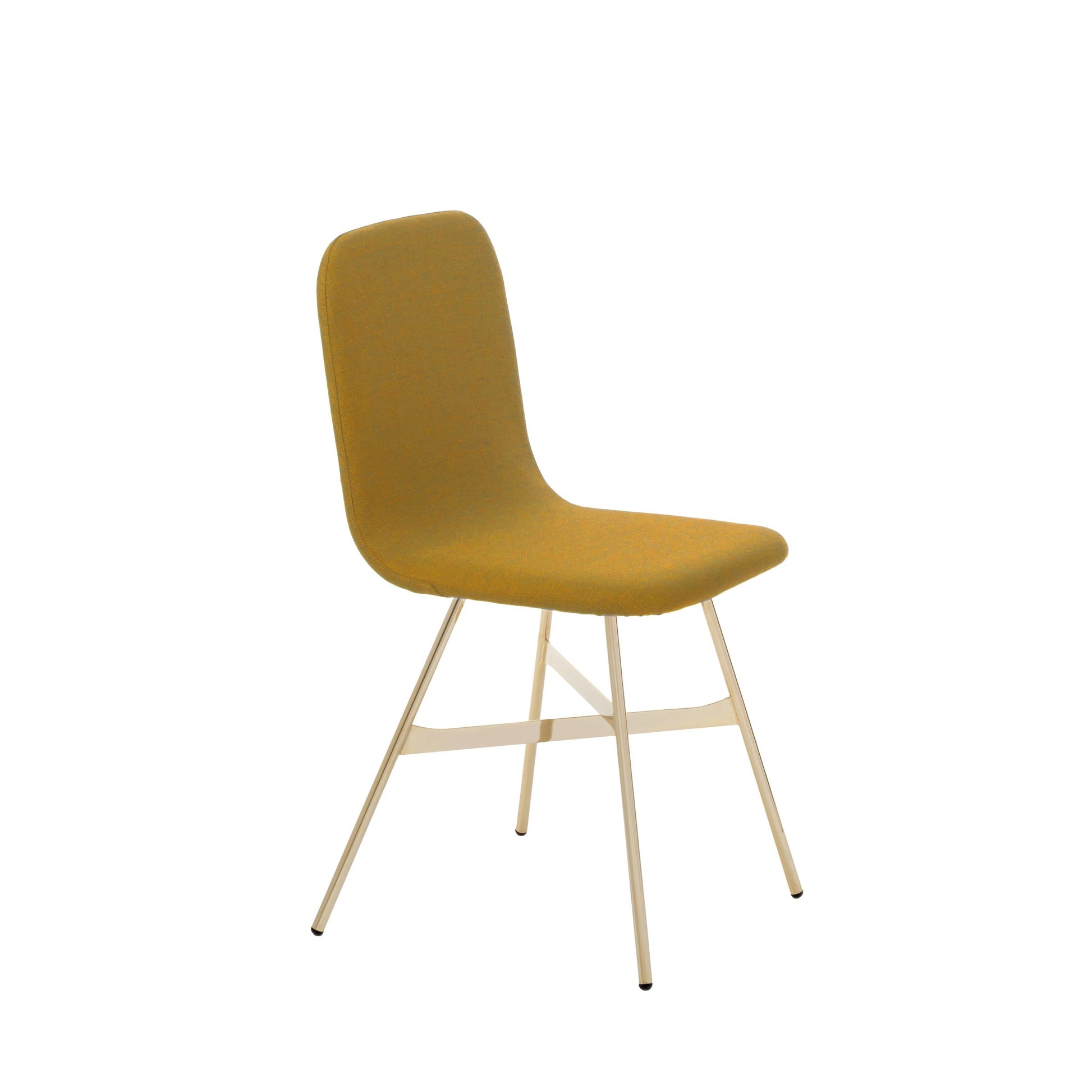 Tria Simple Gold Dining Chair – Upholstered Italian Designer Seat by Colé Italia