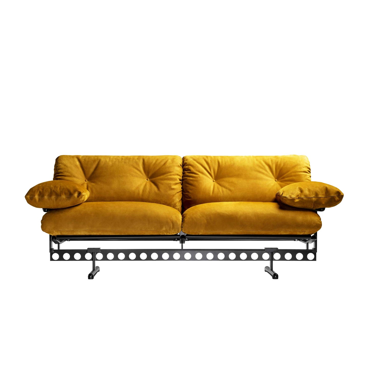 Leather Sofa 80in – Minimalist Steel Base by Poltrona Frau