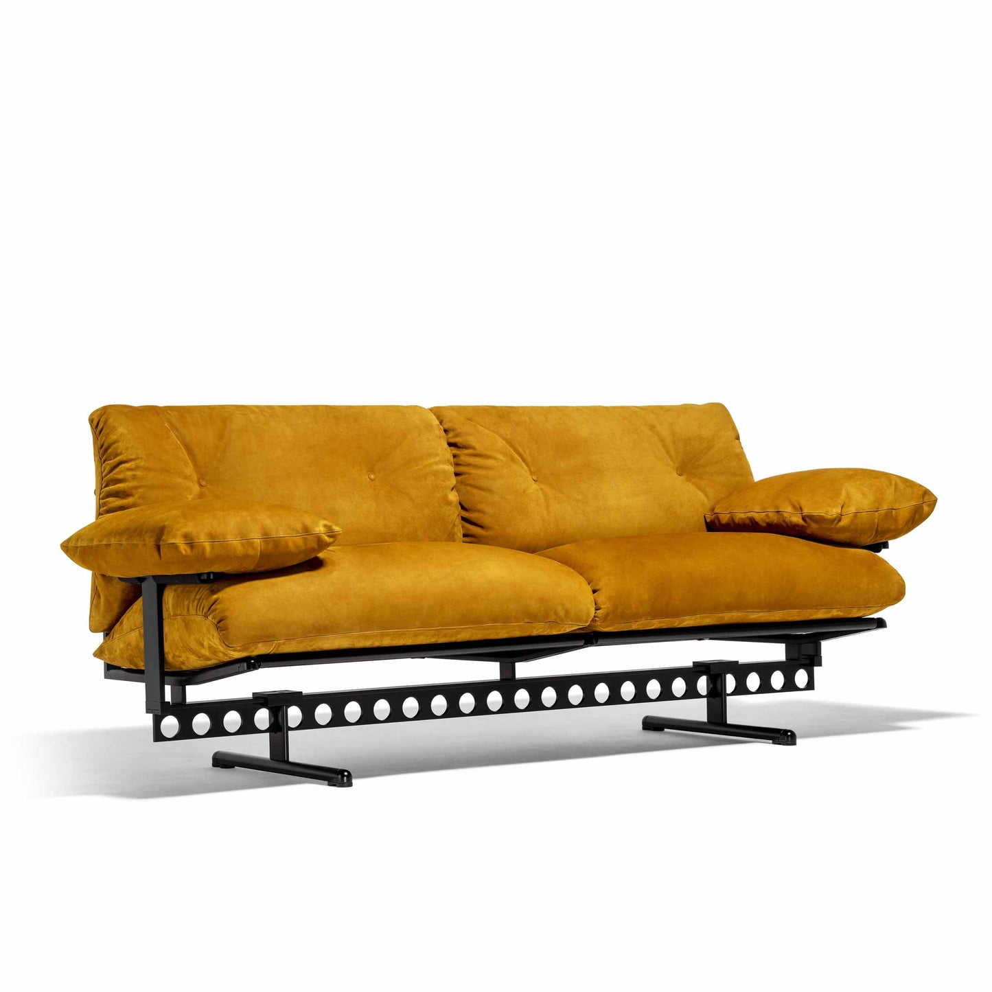 Leather Sofa 80in – Minimalist Steel Base by Poltrona Frau