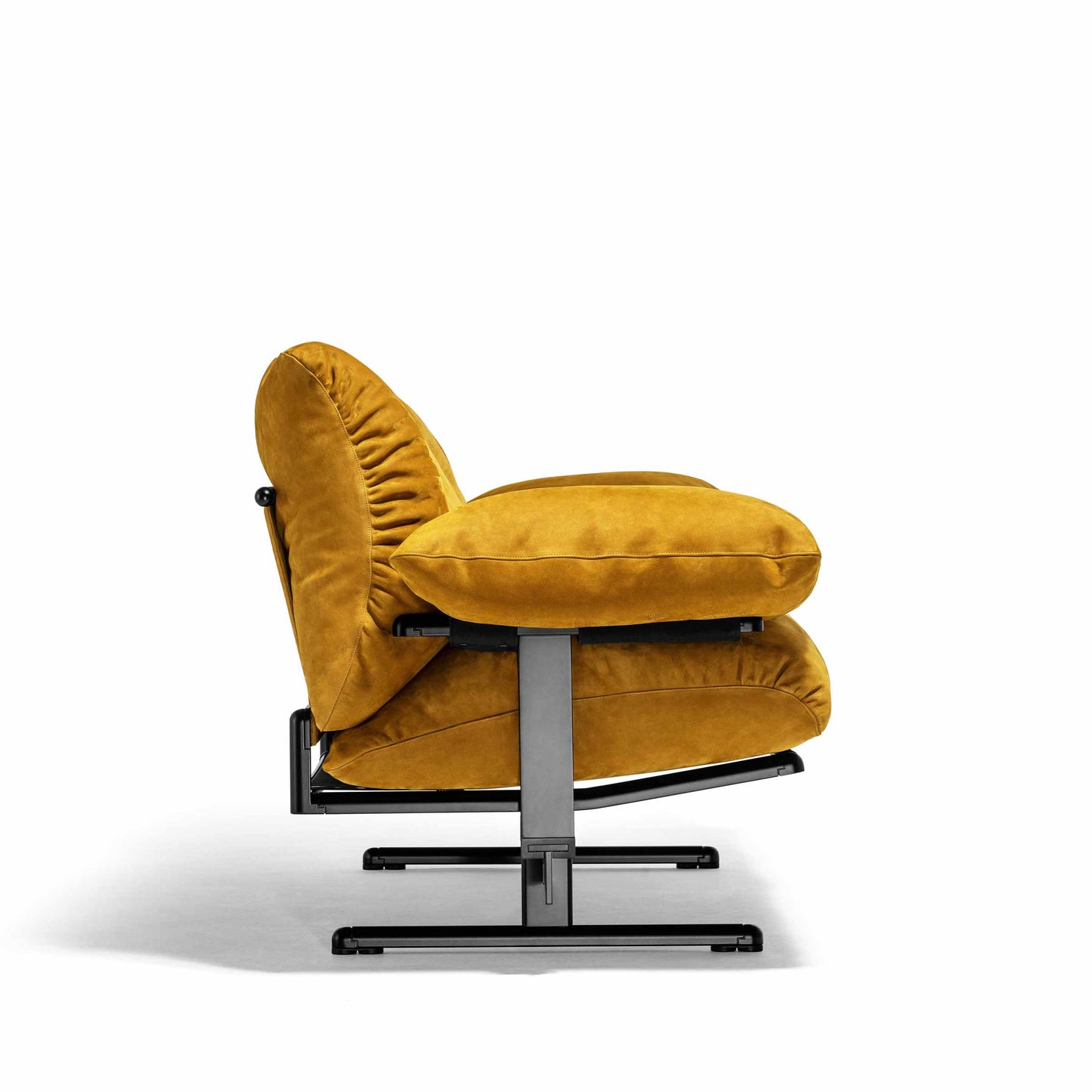 Leather Sofa 80in – Minimalist Steel Base by Poltrona Frau